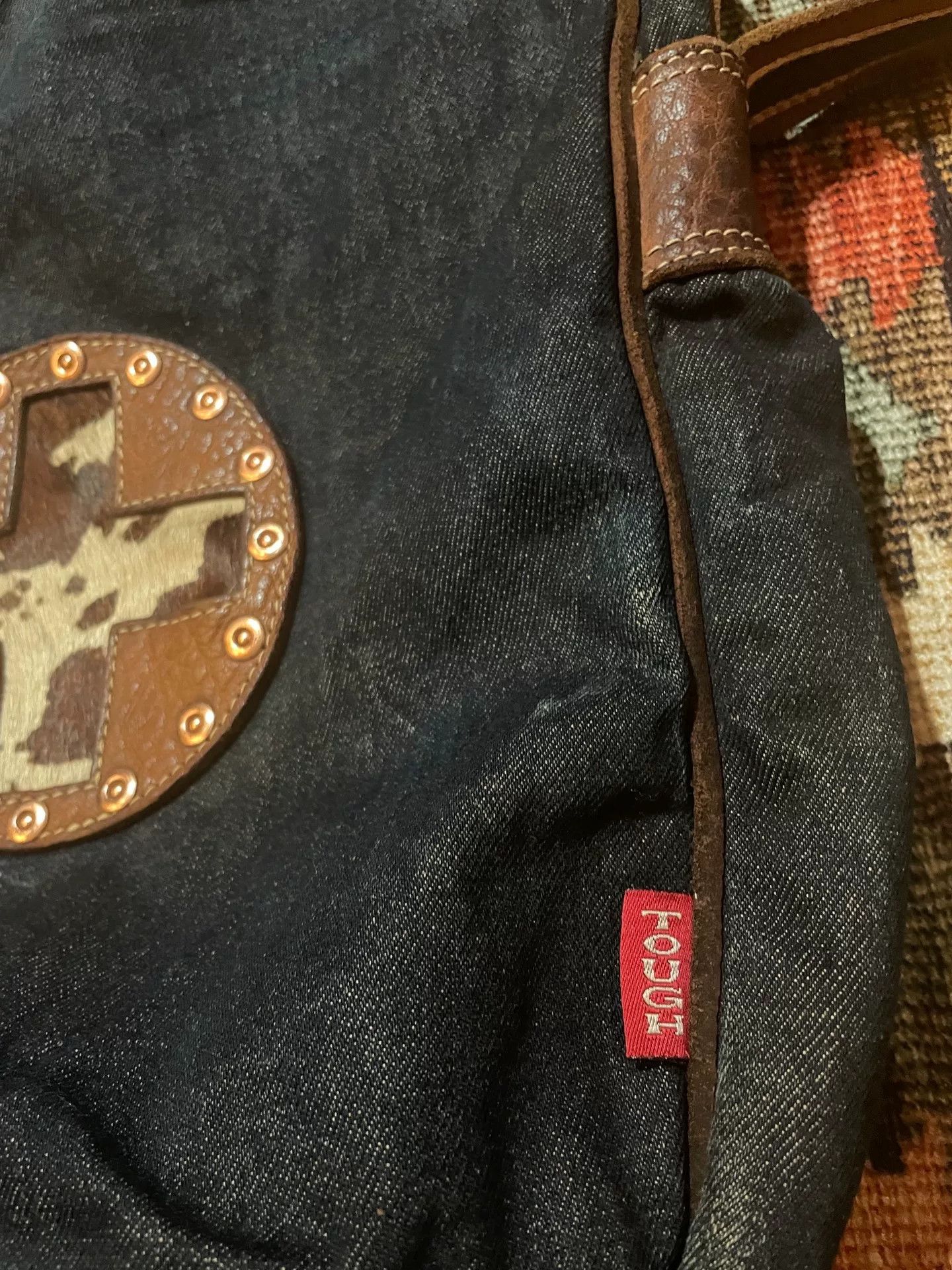 Tuff Crowd Tough Cowhide Cross Denim Shoulder Bag Size ONE SIZE - 5 Thumbnail