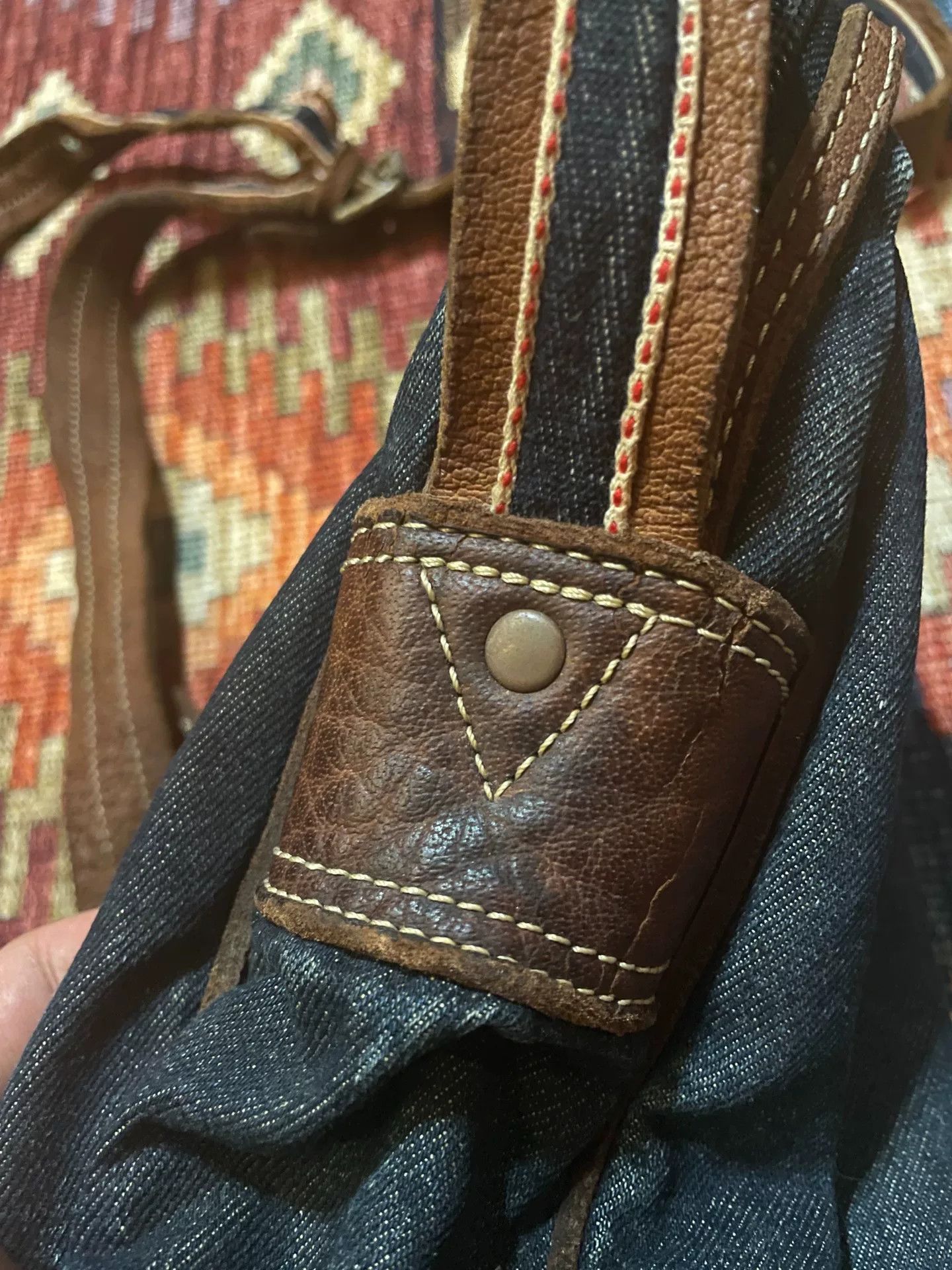 Tuff Crowd Tough Cowhide Cross Denim Shoulder Bag Size ONE SIZE - 6 Thumbnail