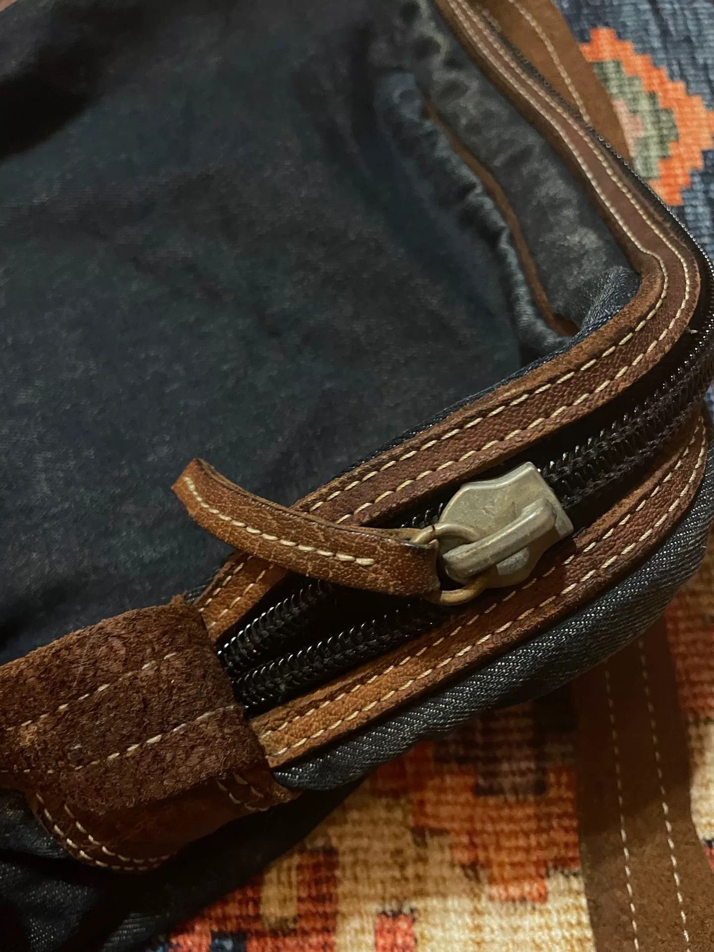 Tuff Crowd Tough Cowhide Cross Denim Shoulder Bag Size ONE SIZE - 8 Thumbnail