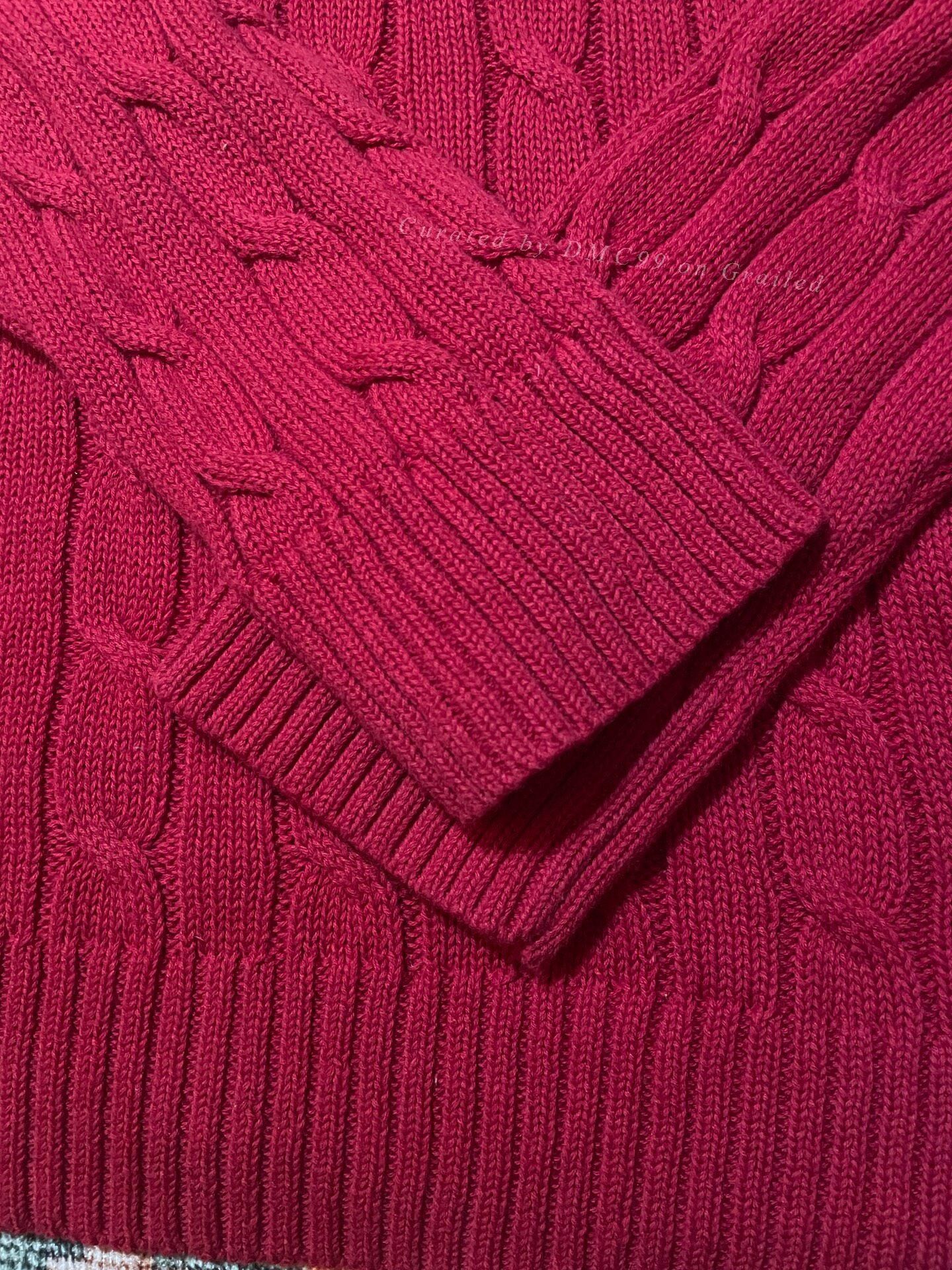 Ralph Lauren RALPH LAUREN Red Cable Knit Pony Pullover Size US M / EU 48-50 / 2 - 4 Thumbnail