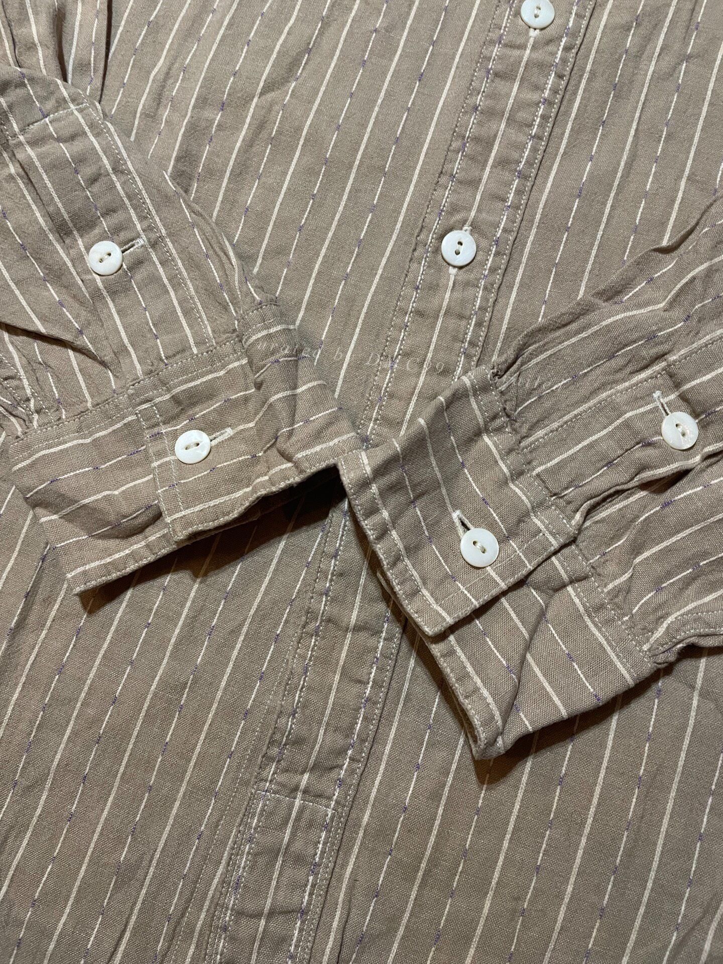 RRL Ralph Lauren RRL Beige Striped Old Style Shirt Size US M / EU 48-50 / 2 - 4 Thumbnail