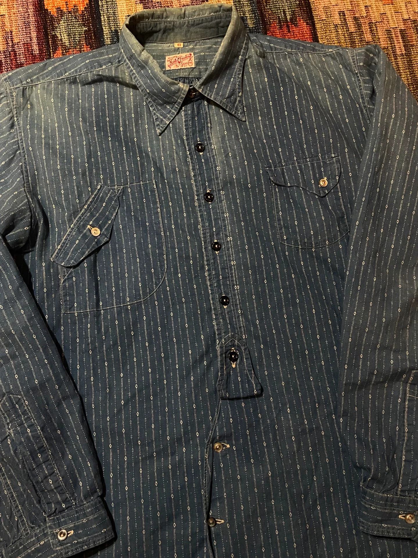 Mister Freedom Mister Freedom Indigo Dyed Shirt Size 41 Size US M / EU 48-50 / 2 - 3 Thumbnail