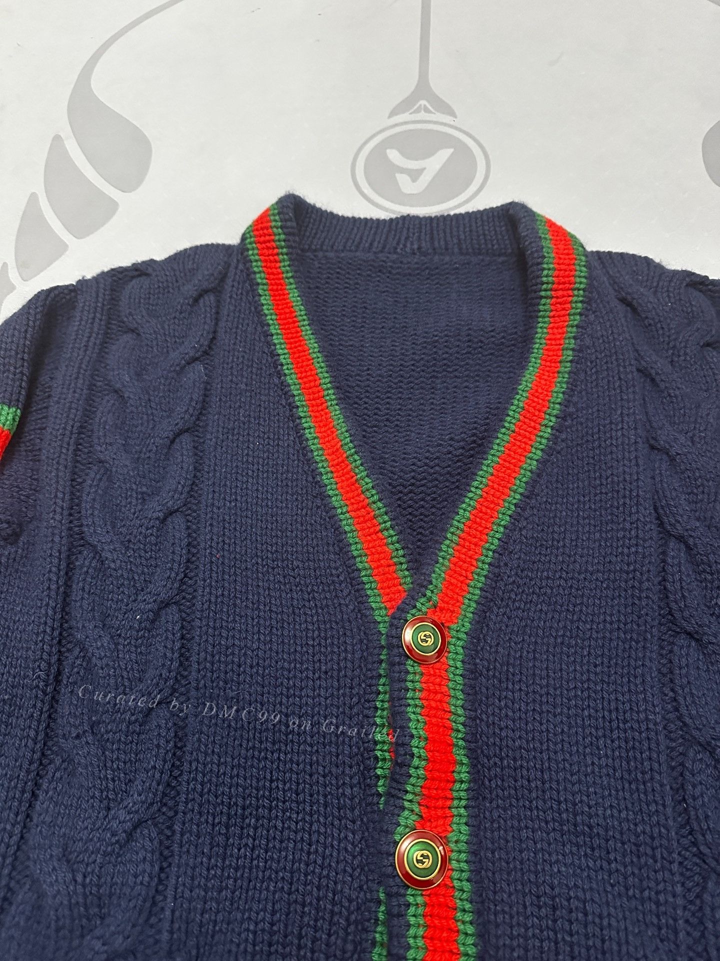 Gucci Gucci Navy Red Green Stripe Cardigan Size XS / US 0-2 / IT 36-38 - 2 Thumbnail