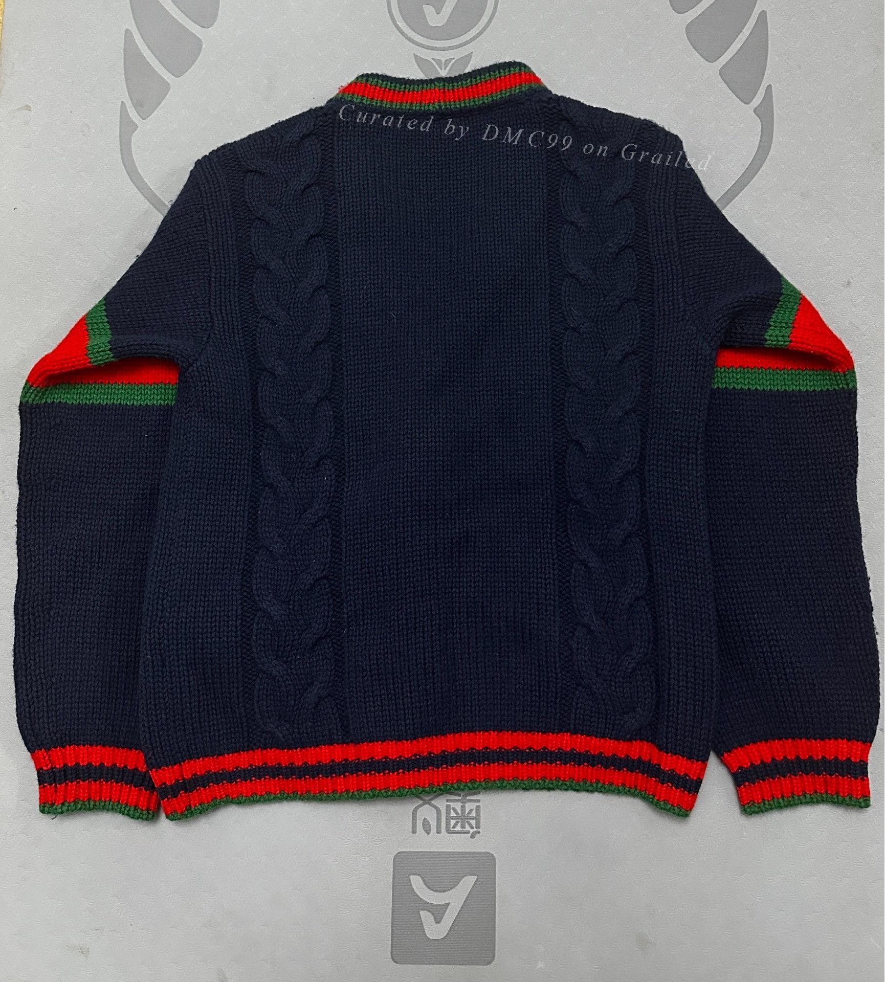 Gucci Gucci Navy Red Green Stripe Cardigan Size XS / US 0-2 / IT 36-38 - 4 Thumbnail