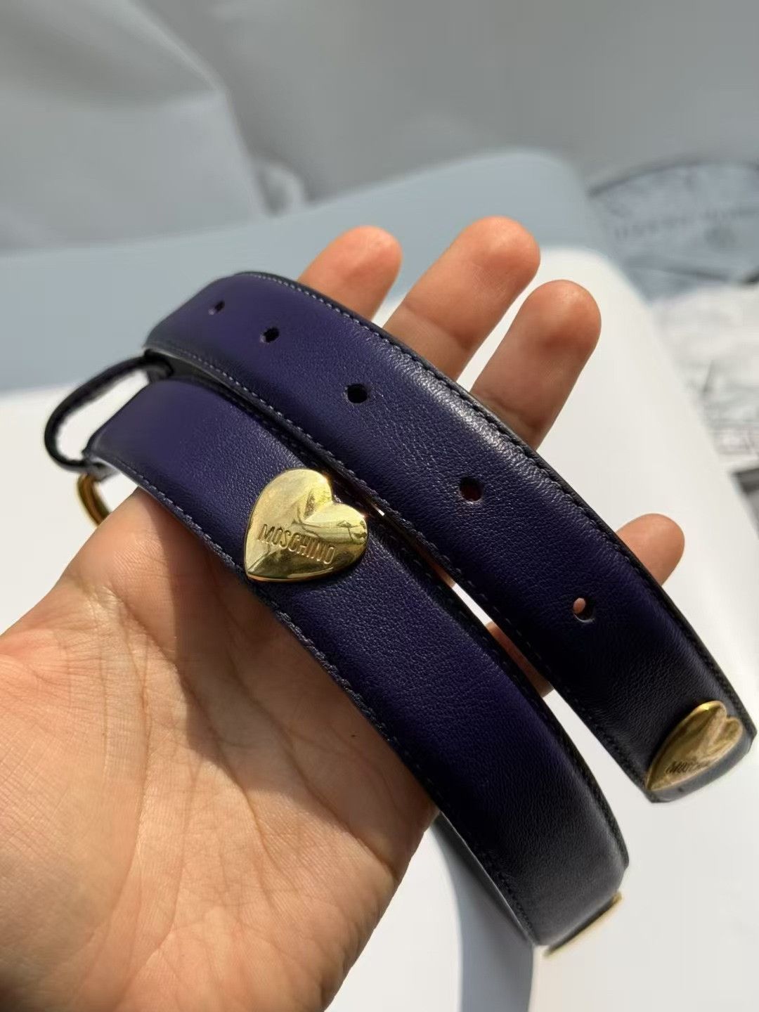 Moschino Moschino Vintage Purple Belt Size ONE SIZE - 8 Thumbnail