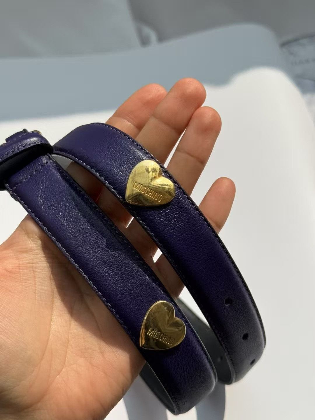Moschino Moschino Vintage Purple Belt Size ONE SIZE - 6 Thumbnail