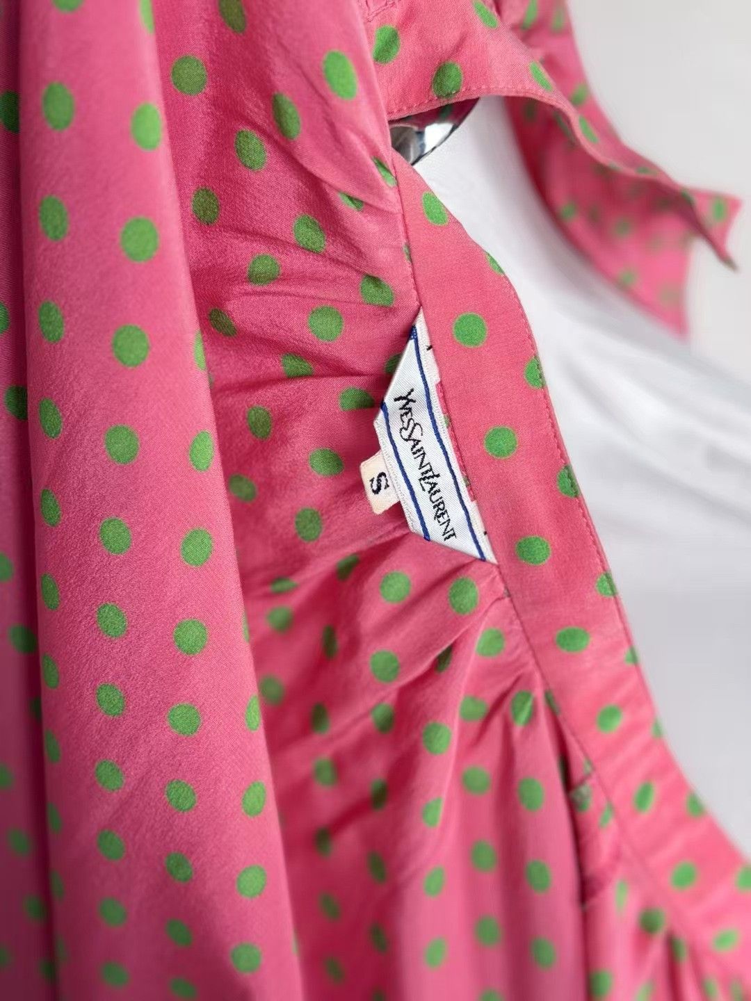 Yves Saint Laurent YSL Vintage Polka Dot Shirt Size S / US 4 / IT 40 - 8 Thumbnail