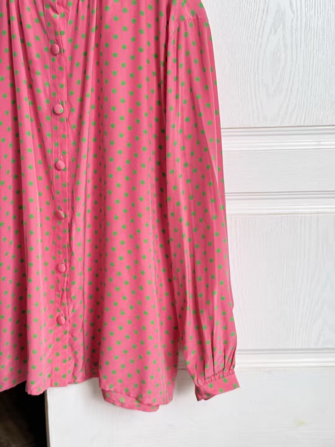Yves Saint Laurent YSL Vintage Polka Dot Shirt Size S / US 4 / IT 40 - 4 Thumbnail