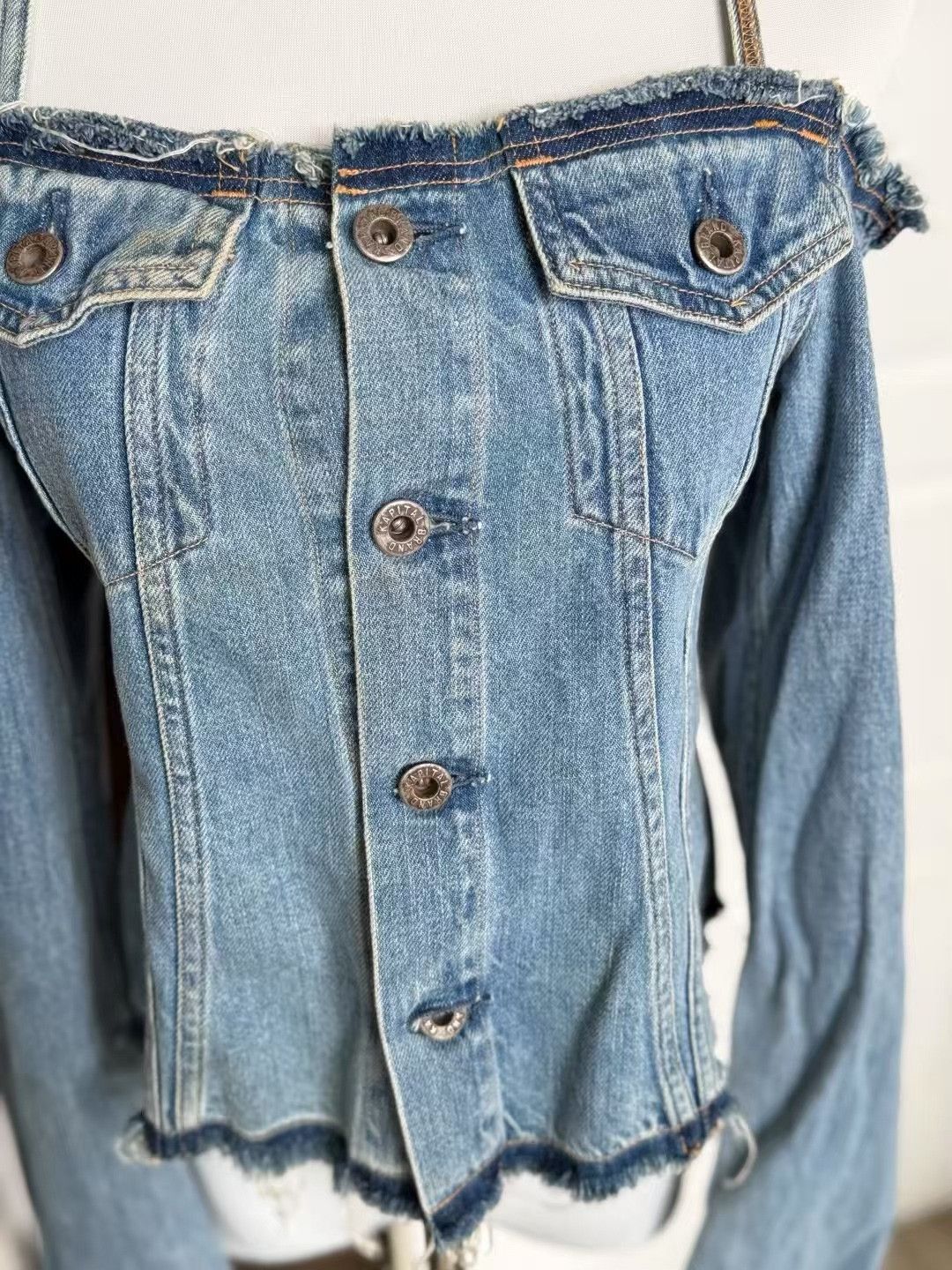 Kapital Kapital Off-shoulder Denim Jacket Size S / US 4 / IT 40 - 5 Thumbnail