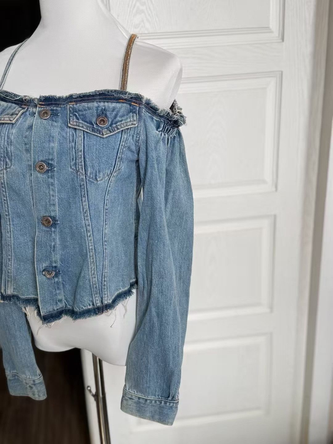 Kapital Kapital Off-shoulder Denim Jacket Size S / US 4 / IT 40 - 3 Thumbnail