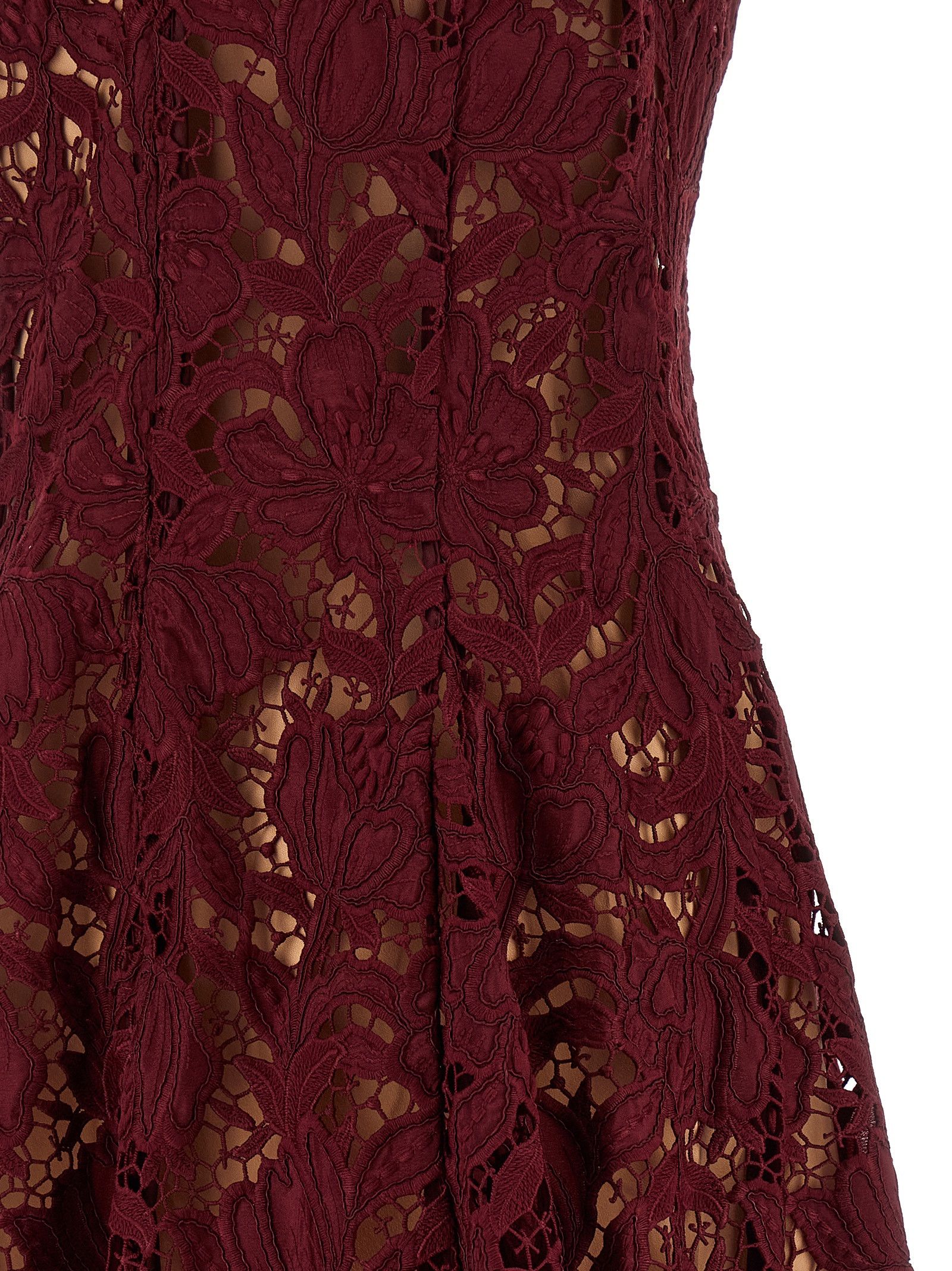 Self-Portrait 'Burgundy Lace Mini' dress Size XS / US 0-2 / IT 36-38 - 4 Thumbnail