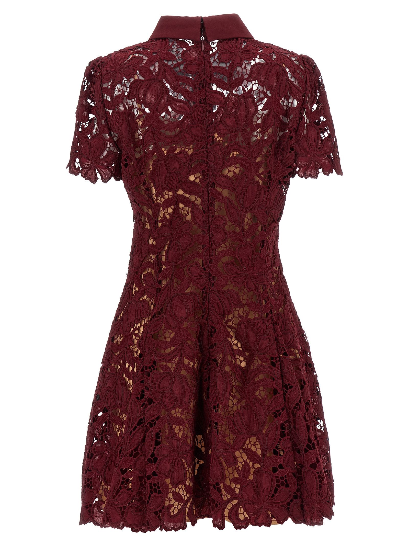 Self-Portrait 'Burgundy Lace Mini' dress Size XS / US 0-2 / IT 36-38 - 2 Thumbnail