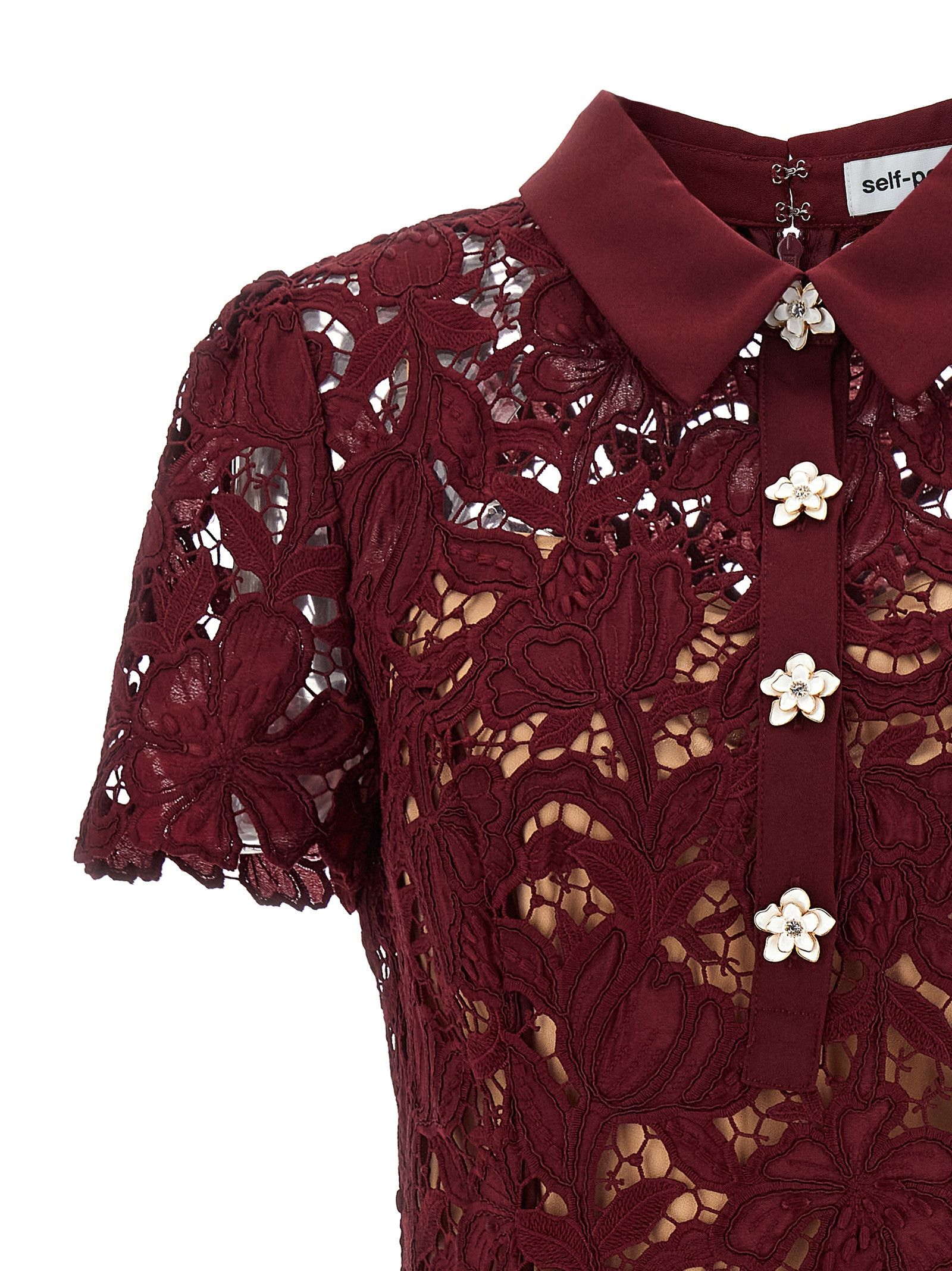 Self-Portrait 'Burgundy Lace Mini' dress Size S / US 4 / IT 40 - 3 Thumbnail