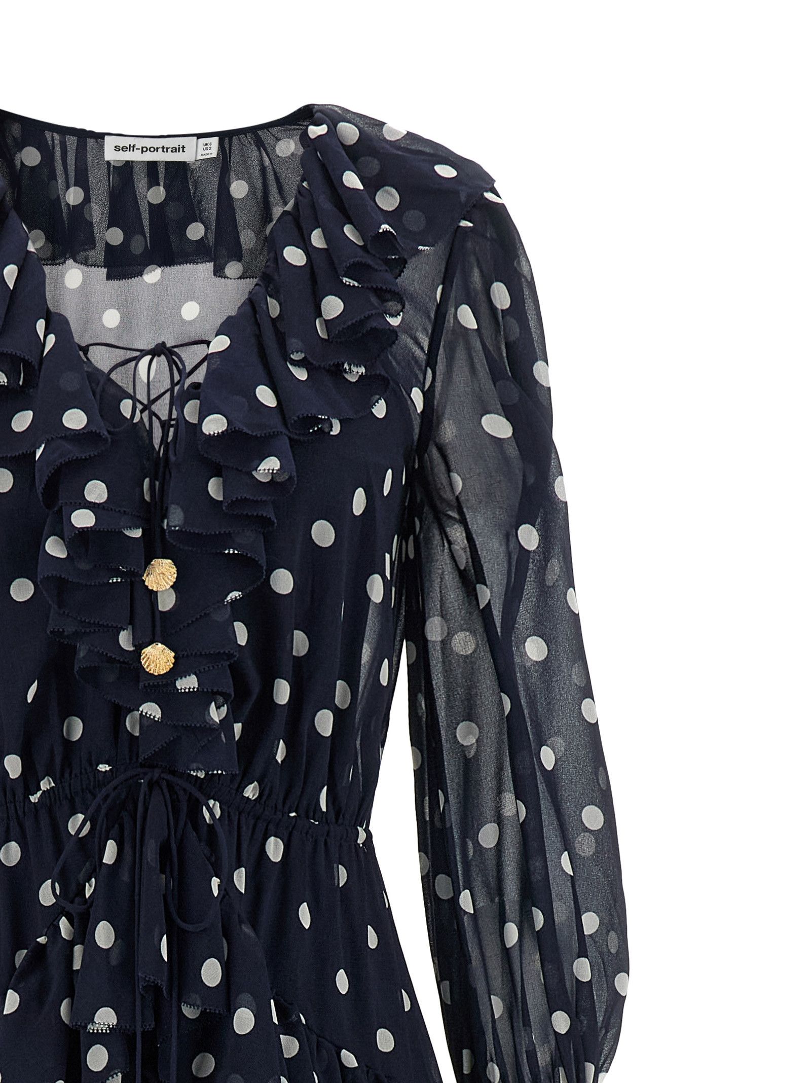 Self-Portrait 'Polka Dot Georgette Ruffle Maxi' dress Size XS / US 0-2 / IT 36-38 - 3 Thumbnail