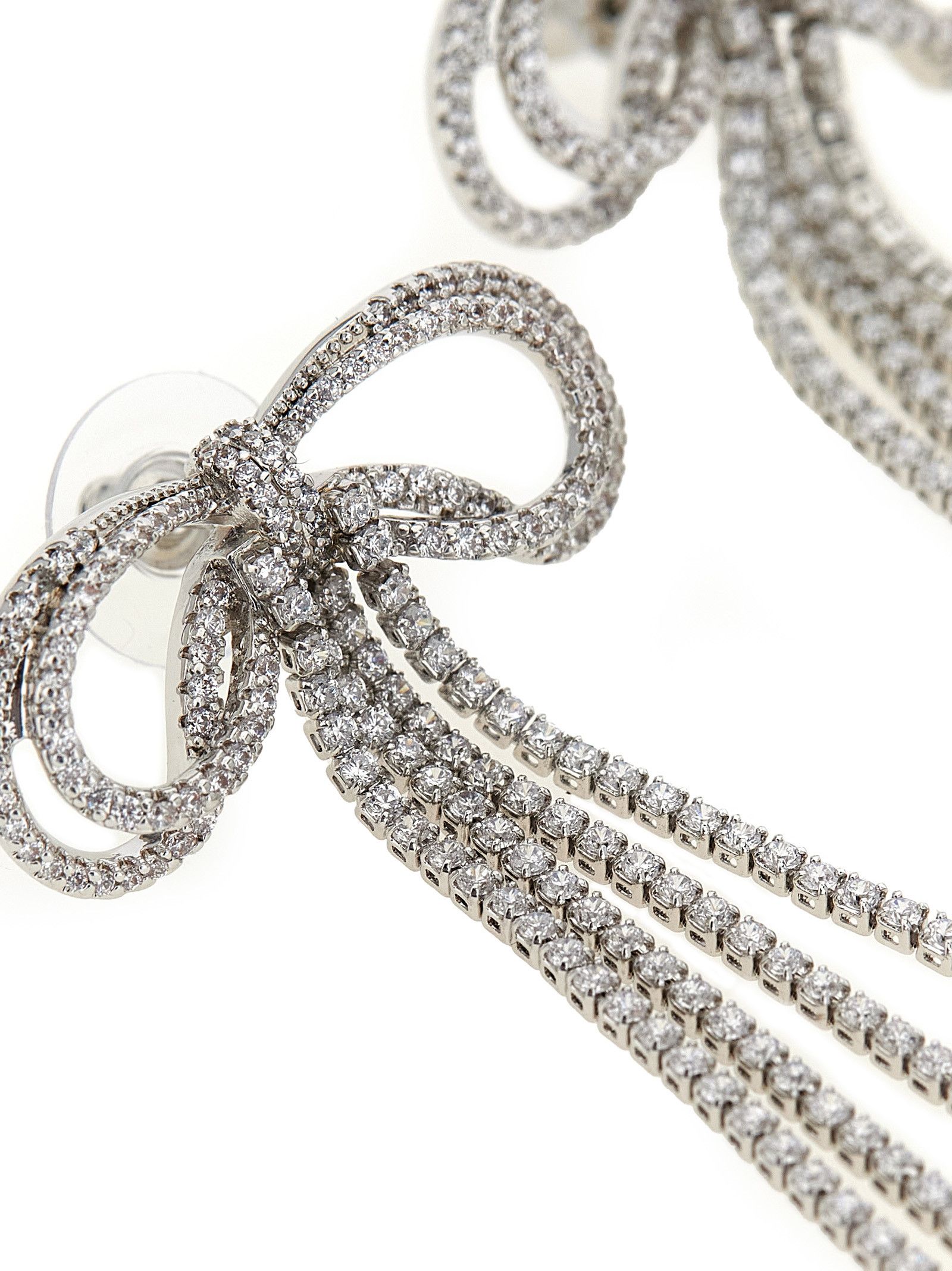 Self-Portrait 'Double Crystal Bow' earrings Size ONE SIZE - 3 Thumbnail