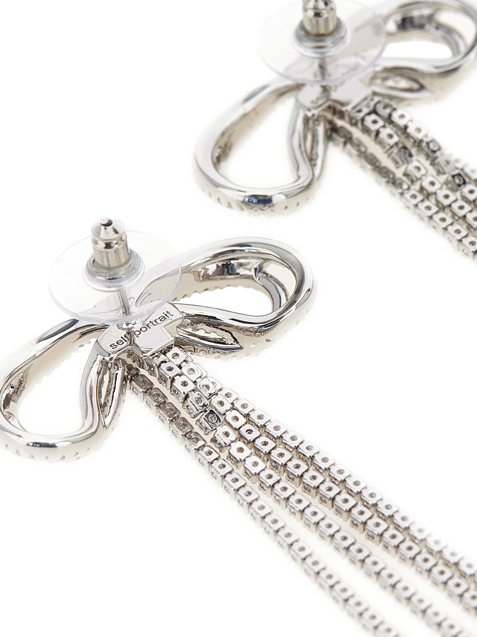 Self-Portrait 'Double Crystal Bow' earrings Size ONE SIZE - 2 Thumbnail