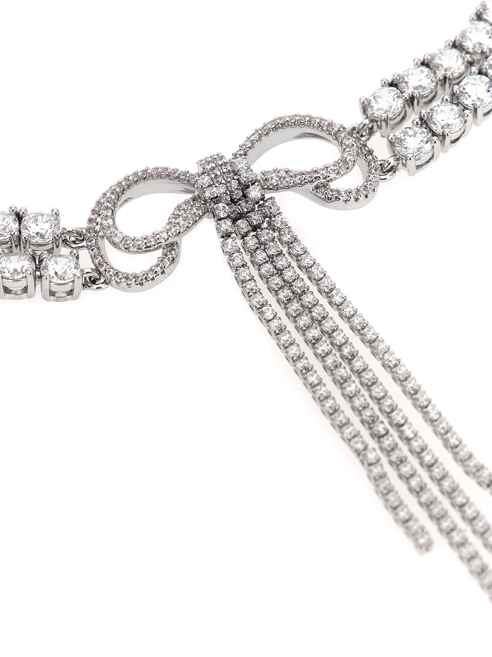 Self-Portrait 'Double Crystal Bow' necklace Size ONE SIZE - 2 Thumbnail