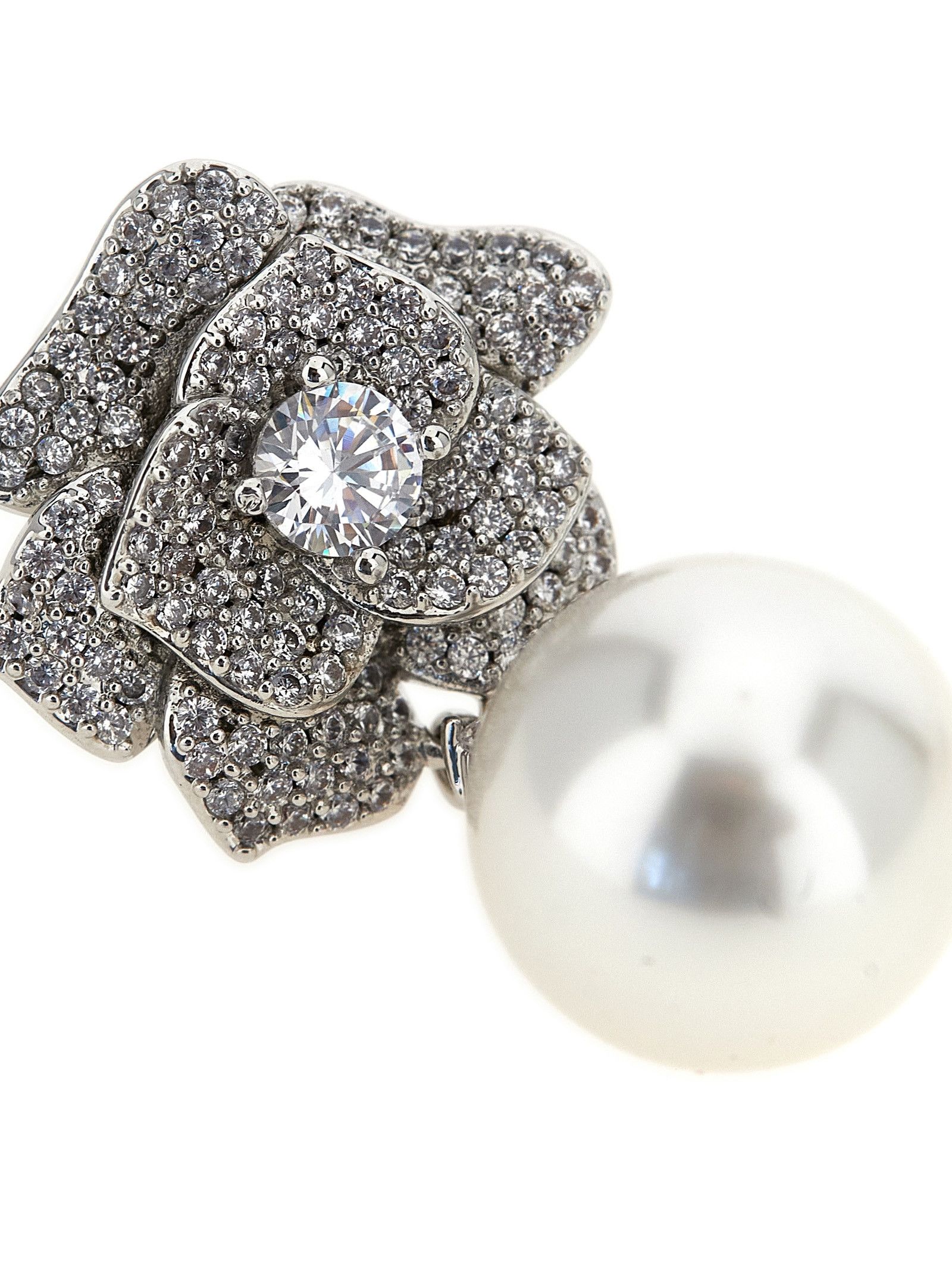 Self-Portrait 'Mini Crystal Flower Pearl' earrings Size ONE SIZE - 3 Thumbnail