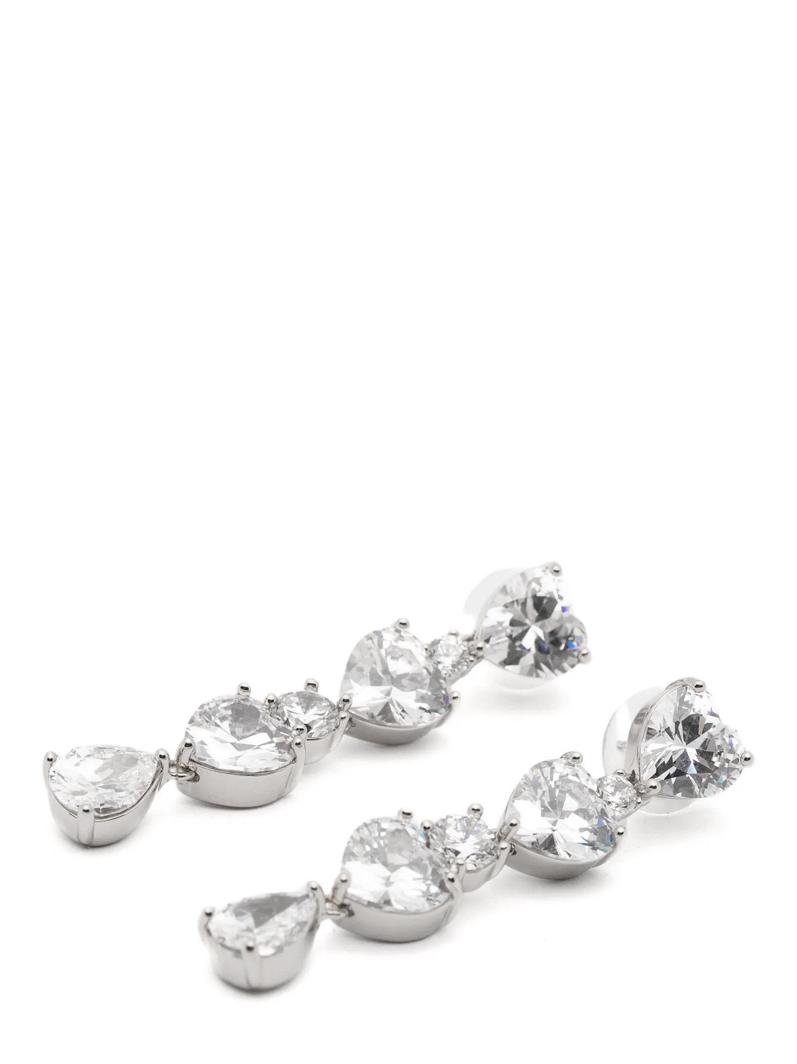 Self-Portrait 'Crystal Heart Tiered' earrings Size ONE SIZE - 2 Thumbnail