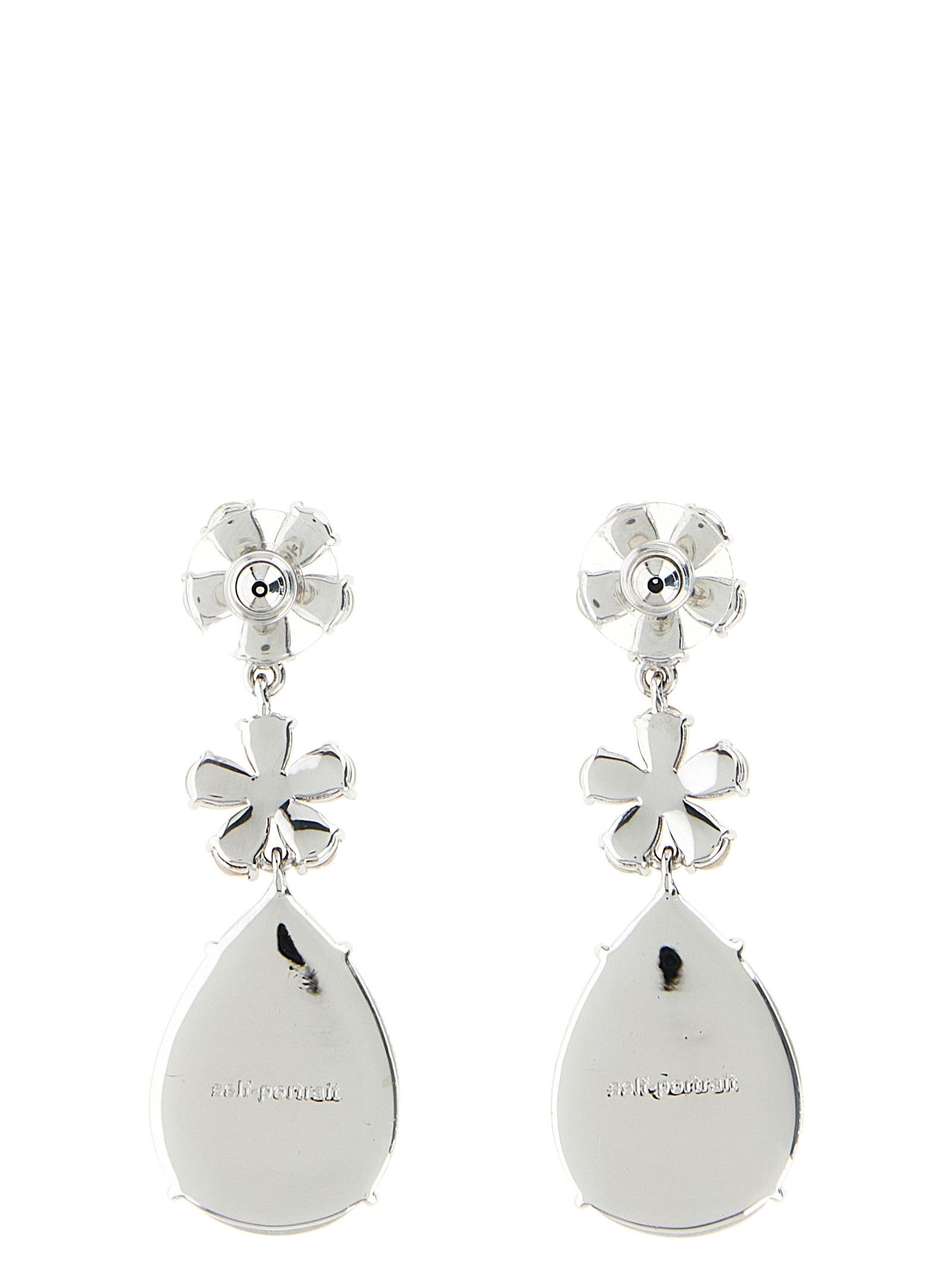 Self-Portrait 'Crystal Flower Tiered' earrings Size ONE SIZE - 2 Thumbnail