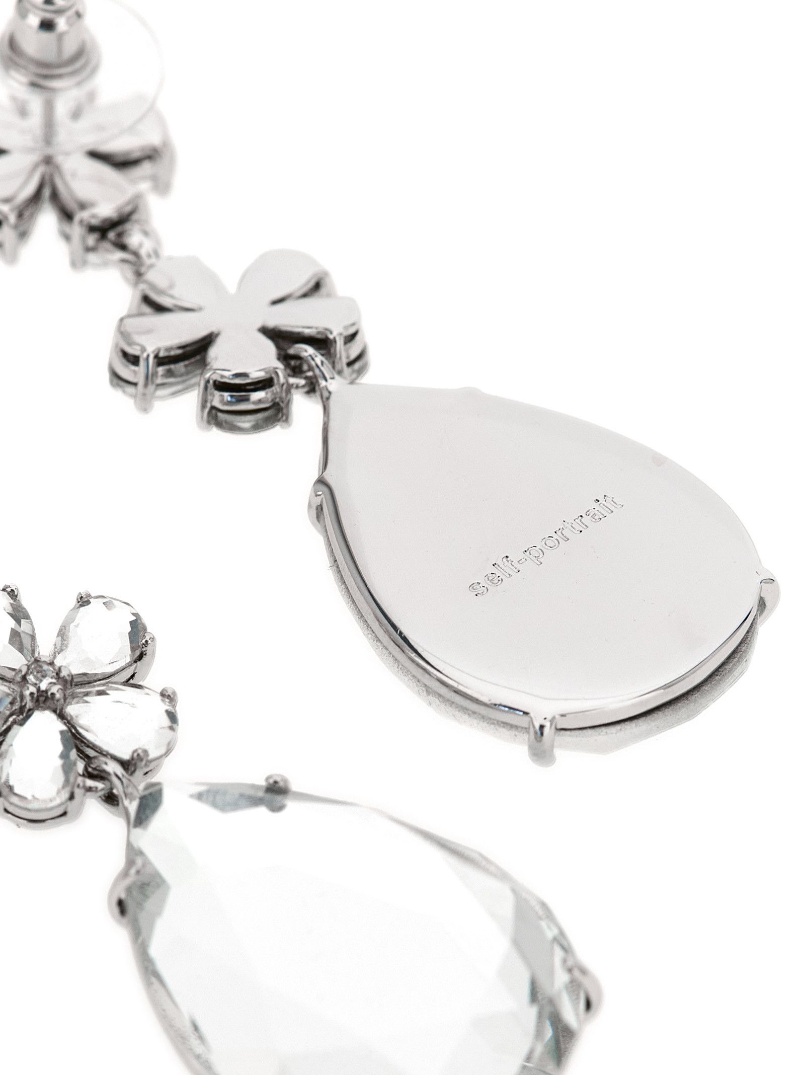 Self-Portrait 'Crystal Flower Tiered' earrings Size ONE SIZE - 3 Thumbnail