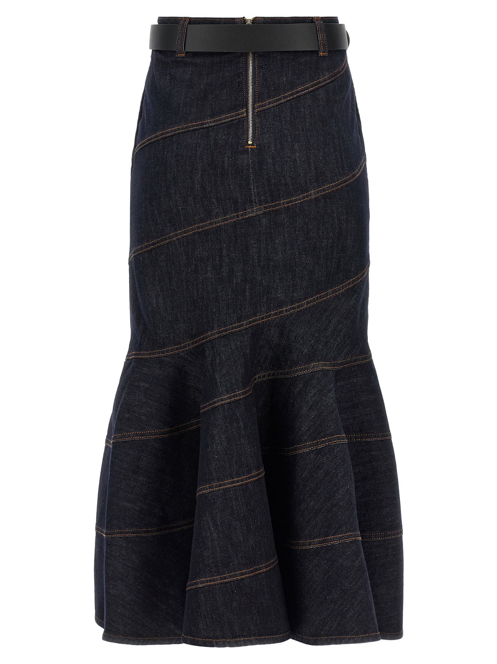 Self-Portrait 'Indigo Denim Belted Midi' skirt Size 27" / US 4 / IT 40 - 2 Thumbnail