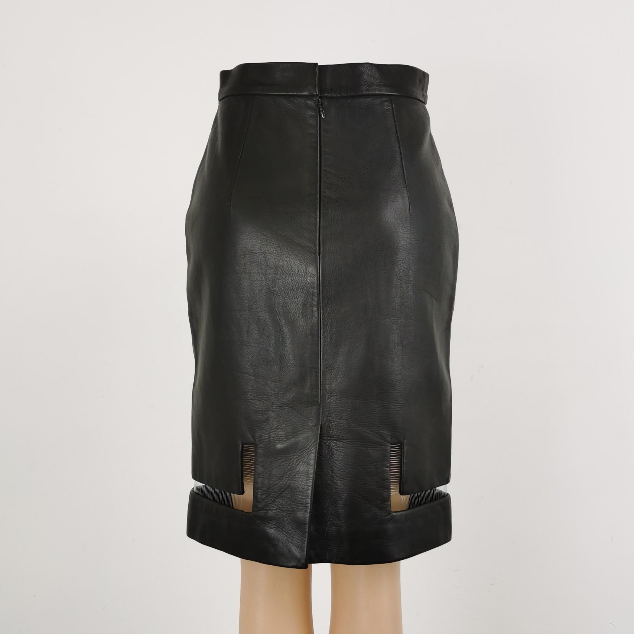 Alexander Wang Alexander Wang Lambskin Cutout Midi Skirt Size 0 Size 25" / US 0 / IT 36 - 3 Thumbnail