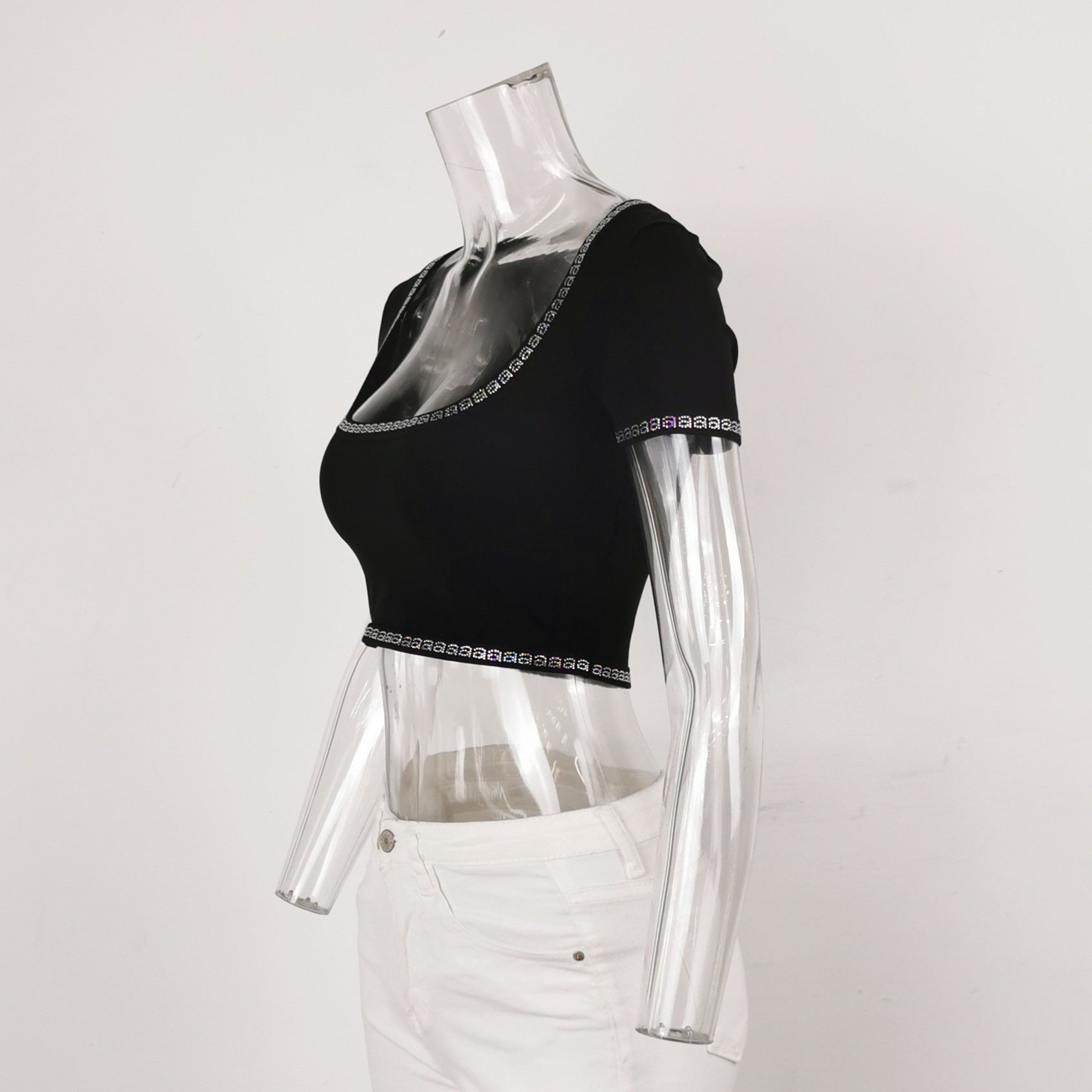 Alexander Wang Alexander Wang Crystal Trim Crop Top XS Size XS / US 0-2 / IT 36-38 - 2 Thumbnail