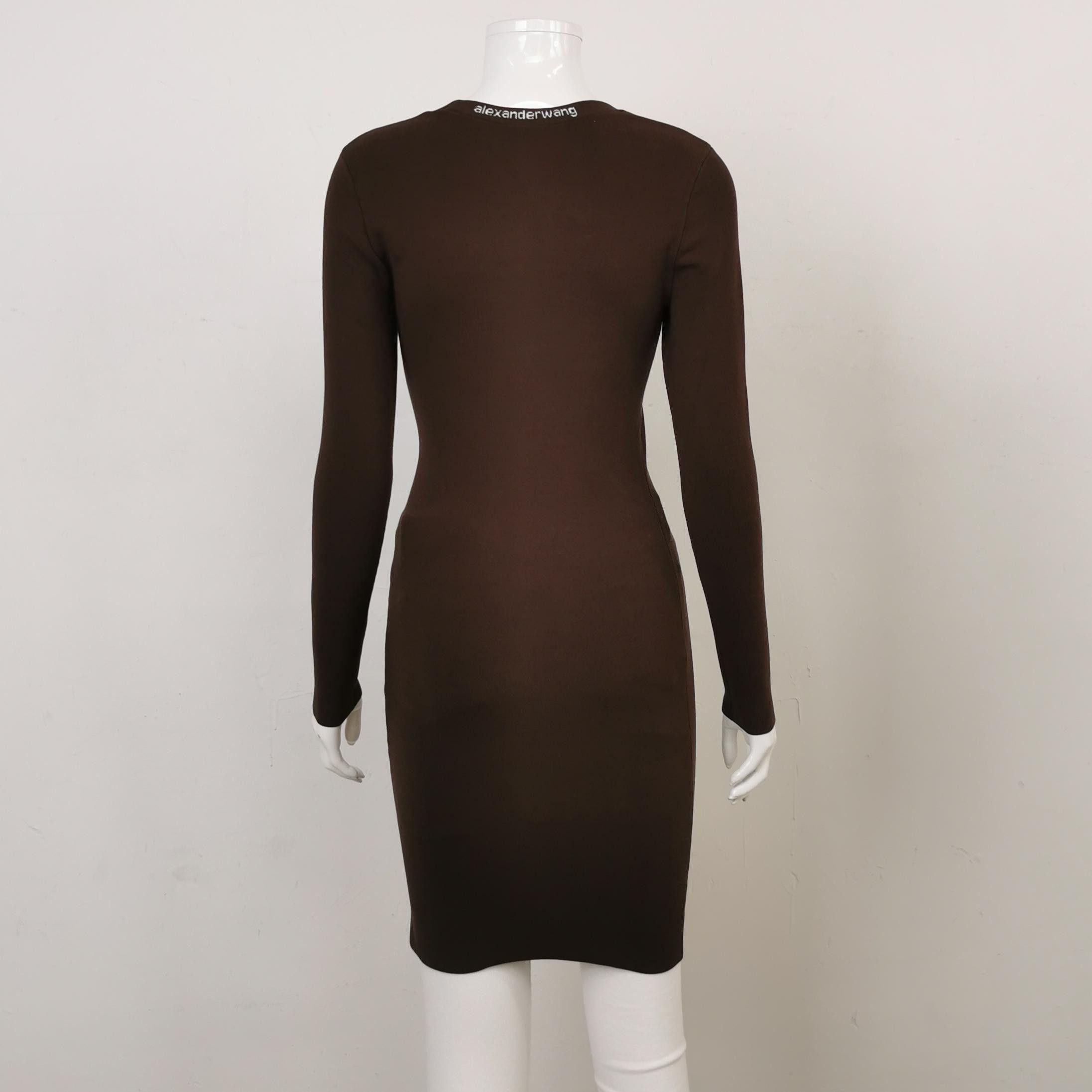 Alexander Wang Alexander Wang Logo Long Sleeve Mini Dress Size S Size S / US 4 / IT 40 - 2 Thumbnail