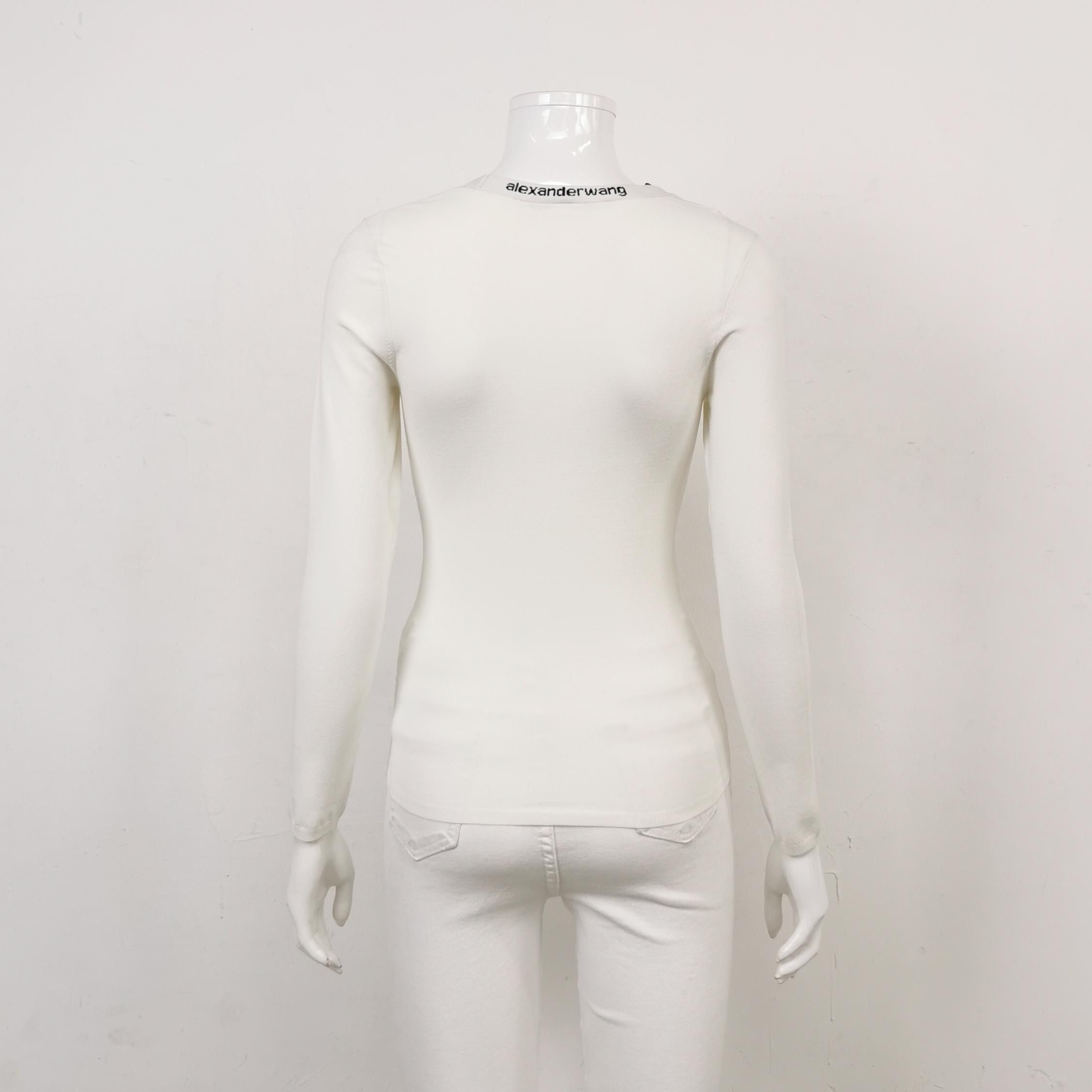 Alexander Wang Alexander Wang Logo Knit Long Sleeve Top Size S Size S / US 4 / IT 40 - 2 Thumbnail