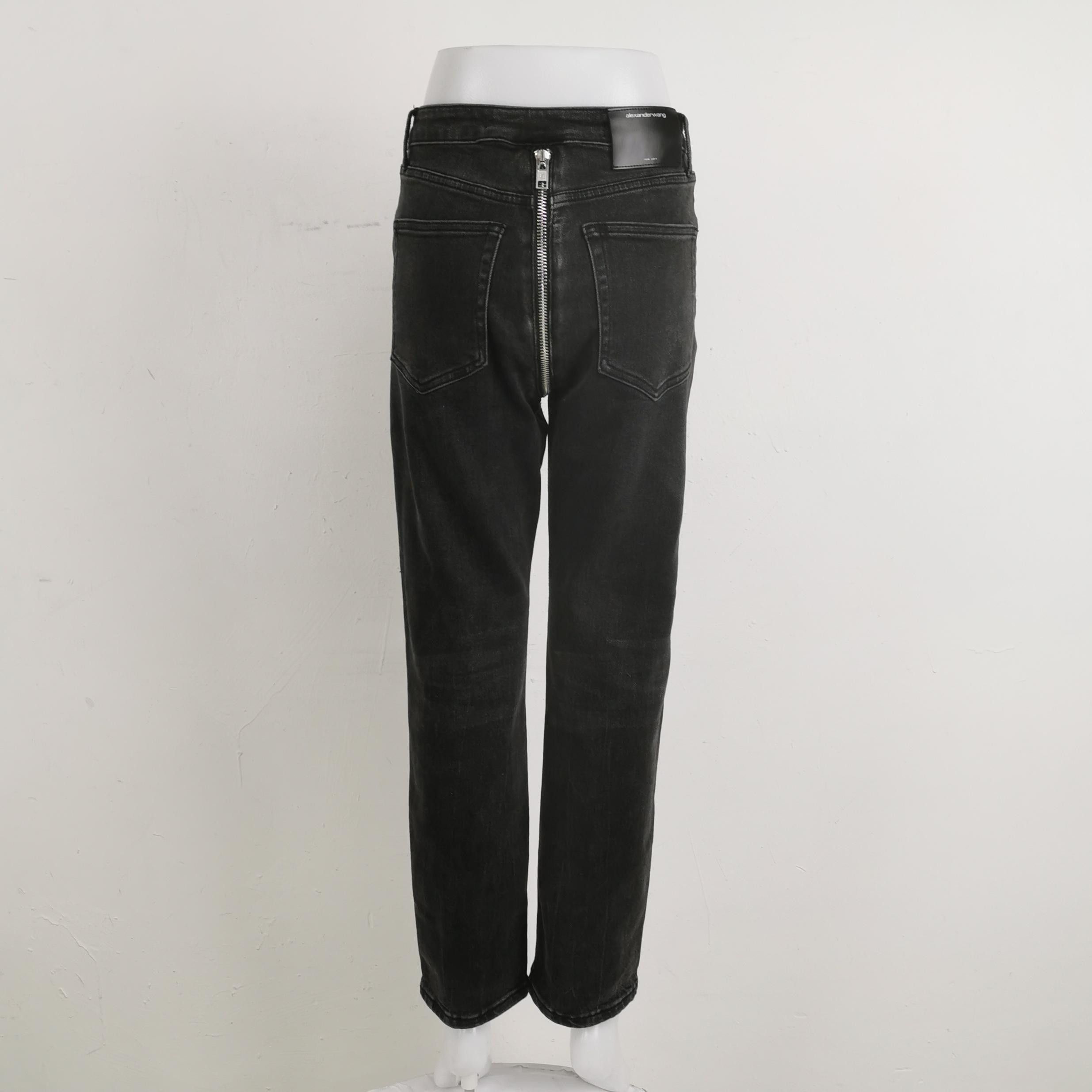 Alexander Wang Alexander Wang Black Back Zipper Denim Jeans Size 29 Size US 29 - 2 Thumbnail