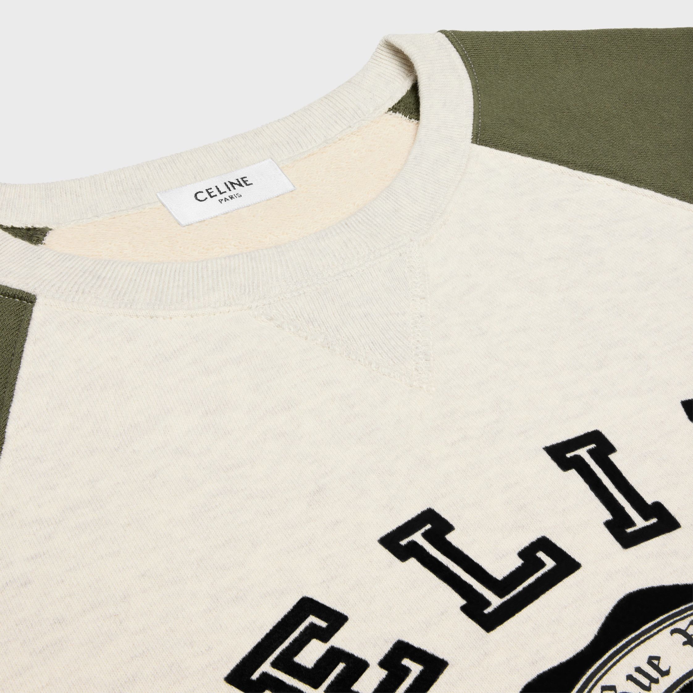 Celine CELINE BLASON LOOSE SWEATSHIRT IN COTTON FLEECE beige/khaki Size US XXL / EU 58 / 5 - 3 Thumbnail