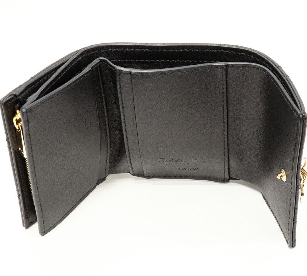 Dior Dior Christian Dior My Dior Cannage Lambskin Trifold Wallet Leather Short Wallet S6023ONMJ_M900 DUTY FREE for USA Size ONE SIZE - 4 Thumbnail