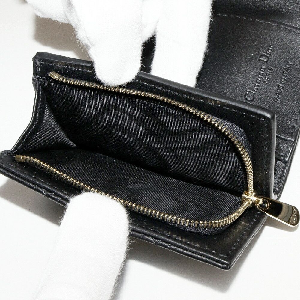 Dior Dior Christian Dior My Dior Cannage Lambskin Trifold Wallet Leather Short Wallet S6023ONMJ_M900 DUTY FREE for USA Size ONE SIZE - 5 Thumbnail