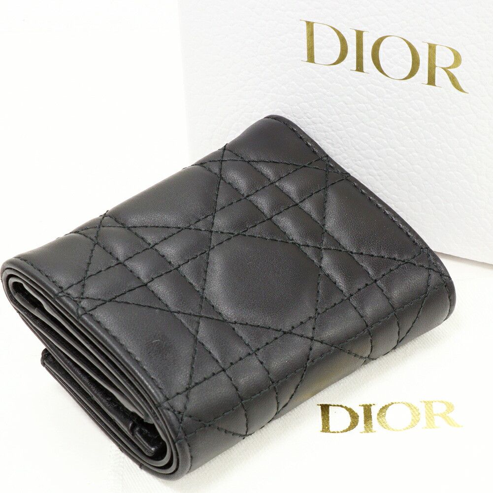 Dior Dior Christian Dior My Dior Cannage Lambskin Trifold Wallet Leather Short Wallet S6023ONMJ_M900 DUTY FREE for USA Size ONE SIZE - 2 Thumbnail