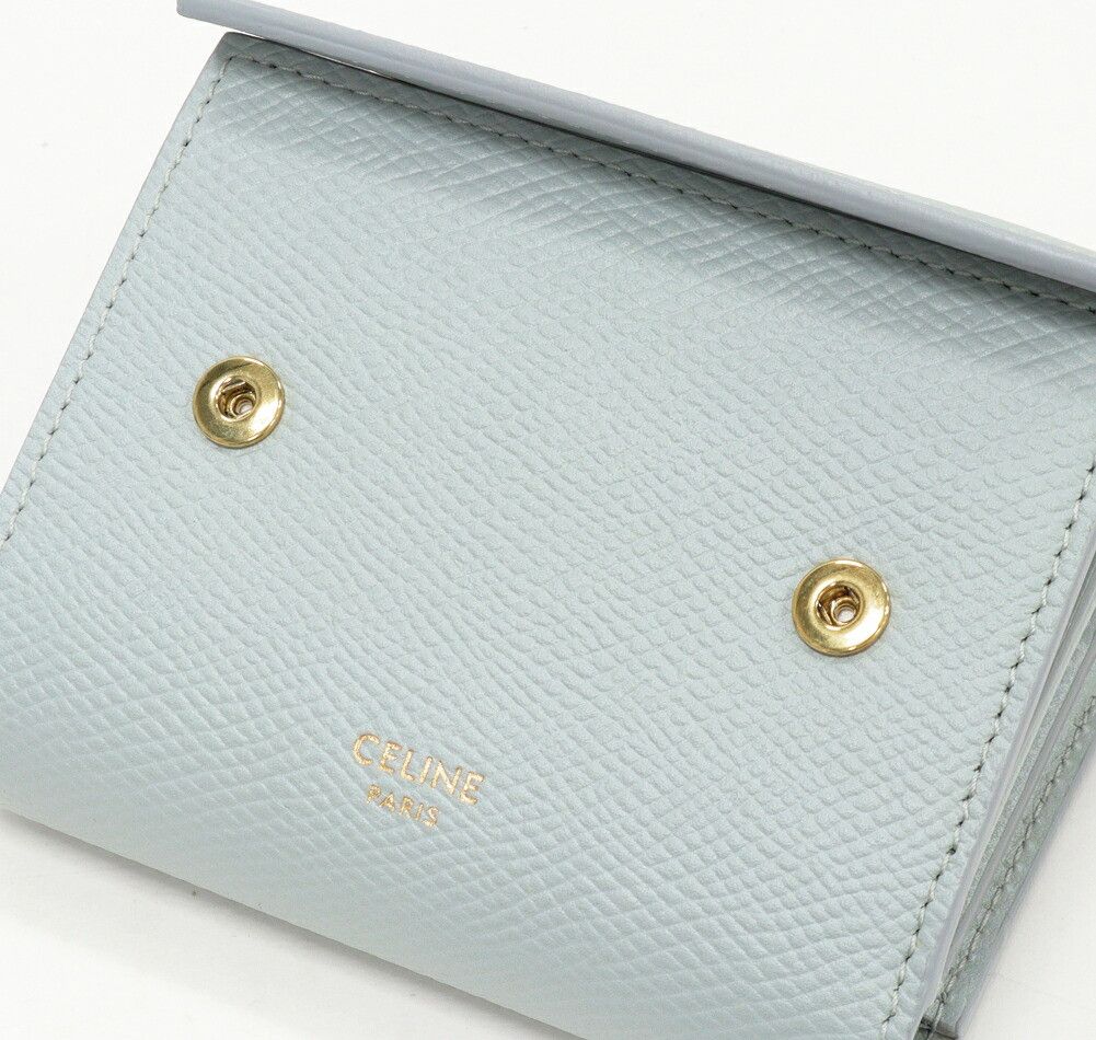 Celine Celine Celine Small Tri-fold Wallet Grained Calfskin Wallet Leather Short Wallet 10B573BEL DUTY FREE for USA Size ONE SIZE - 6 Thumbnail