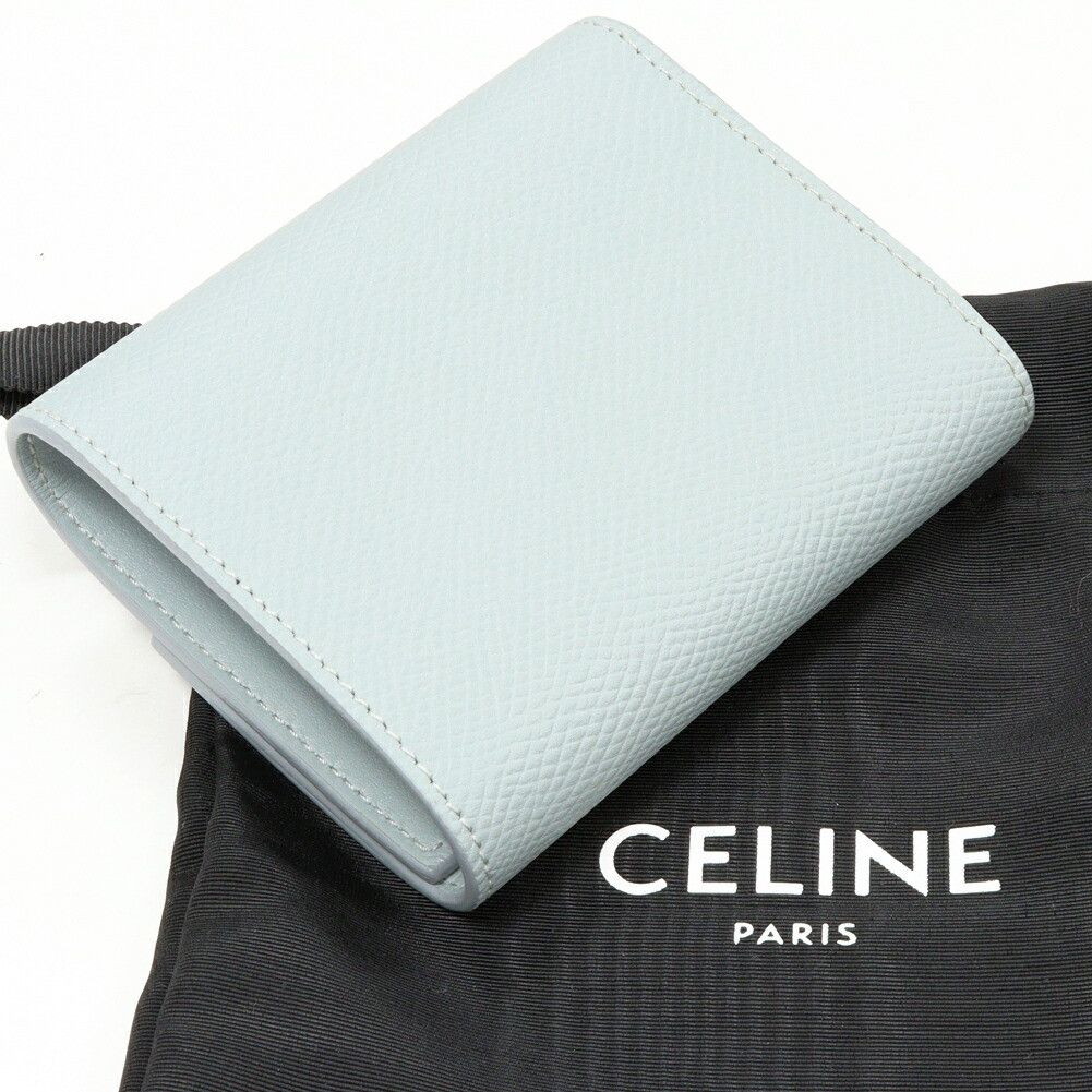 Celine Celine Celine Small Tri-fold Wallet Grained Calfskin Wallet Leather Short Wallet 10B573BEL DUTY FREE for USA Size ONE SIZE - 2 Thumbnail