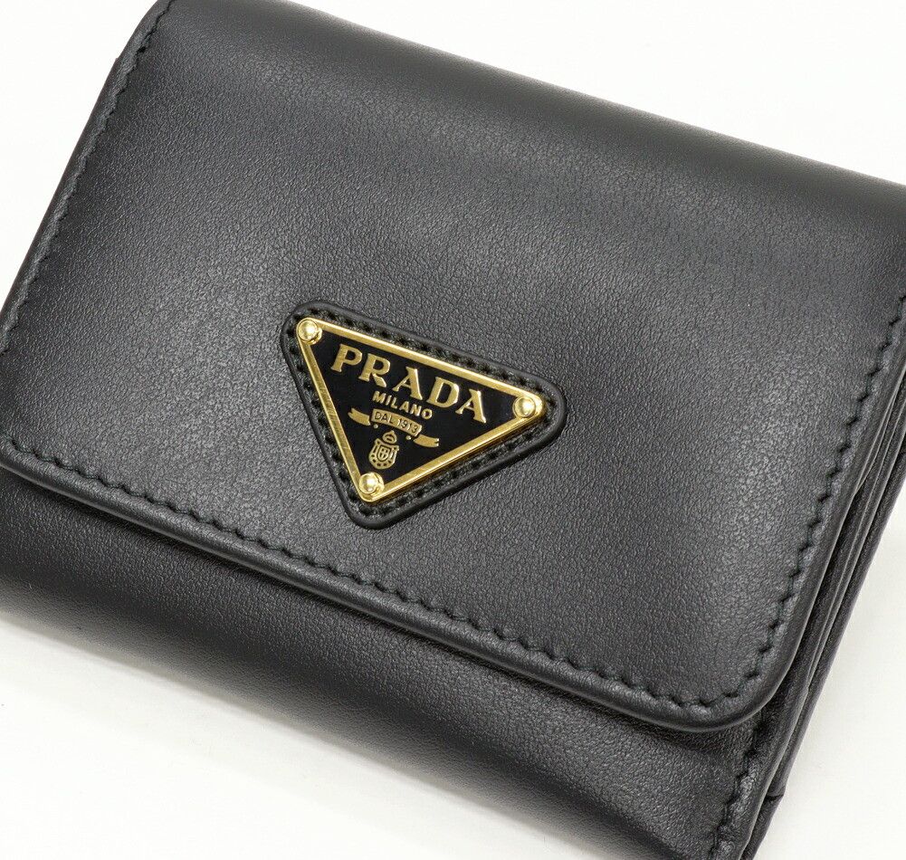 Prada Prada Prada Triangle Calf Leather Trifold Wallet Leather Short Wallet 1MH043 DUTY FREE for USA Size ONE SIZE - 6 Thumbnail