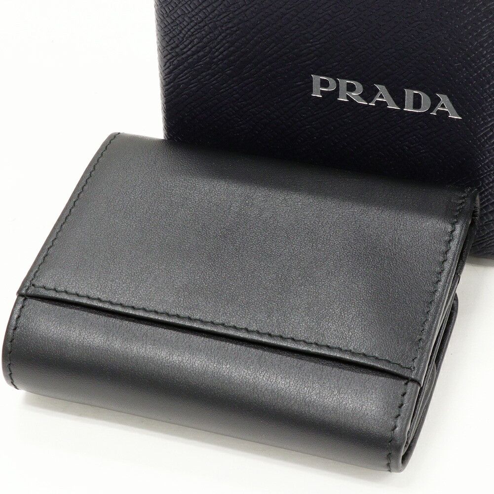 Prada Prada Prada Triangle Calf Leather Trifold Wallet Leather Short Wallet 1MH043 DUTY FREE for USA Size ONE SIZE - 2 Thumbnail