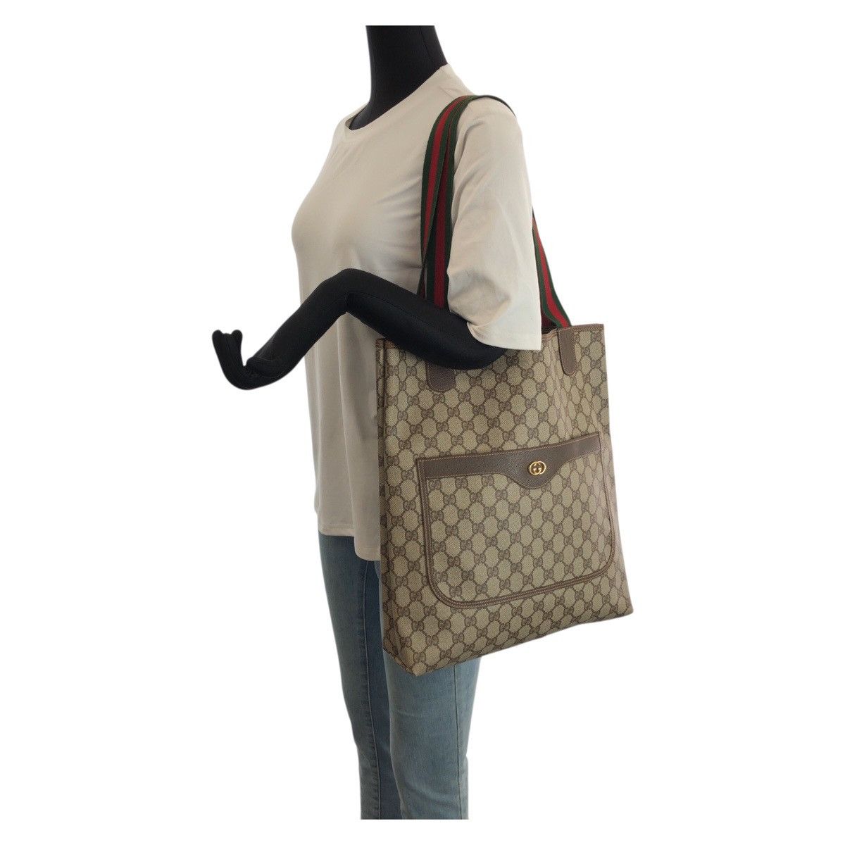 Gucci Gucci Gucci GG Supreme Canvas Leather 2way Bag Textile Tote Bag 0021236487 DUTY FREE for USA Size ONE SIZE - 7 Thumbnail