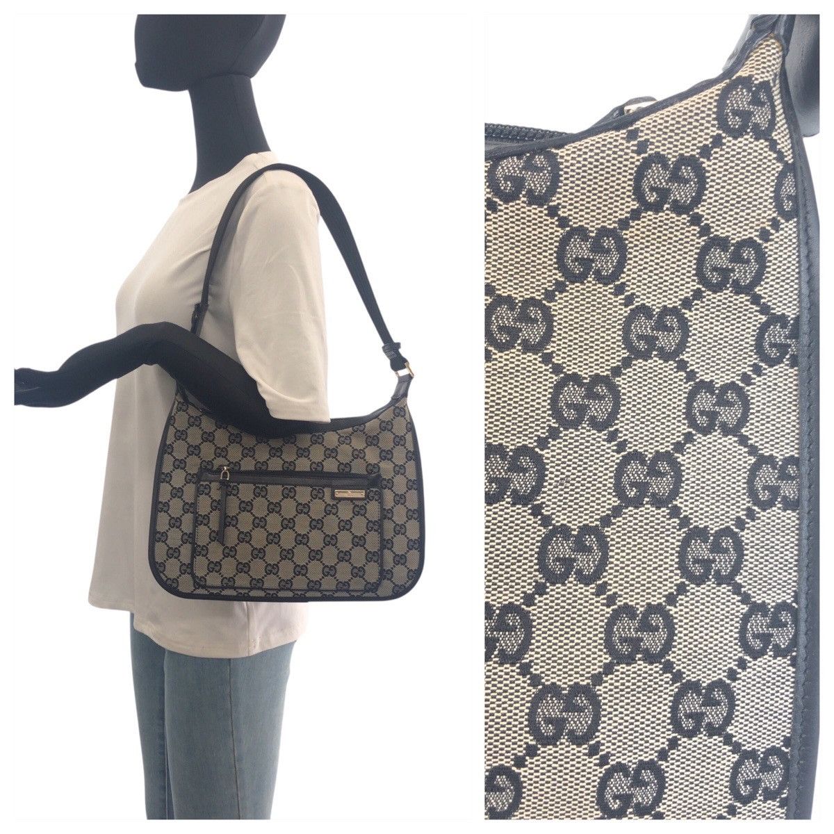 Gucci Gucci Gucci GG Canvas Leather Shoulder Bag Textile Shoulder Bag 0014198 DUTY FREE for USA Size ONE SIZE - 7 Thumbnail