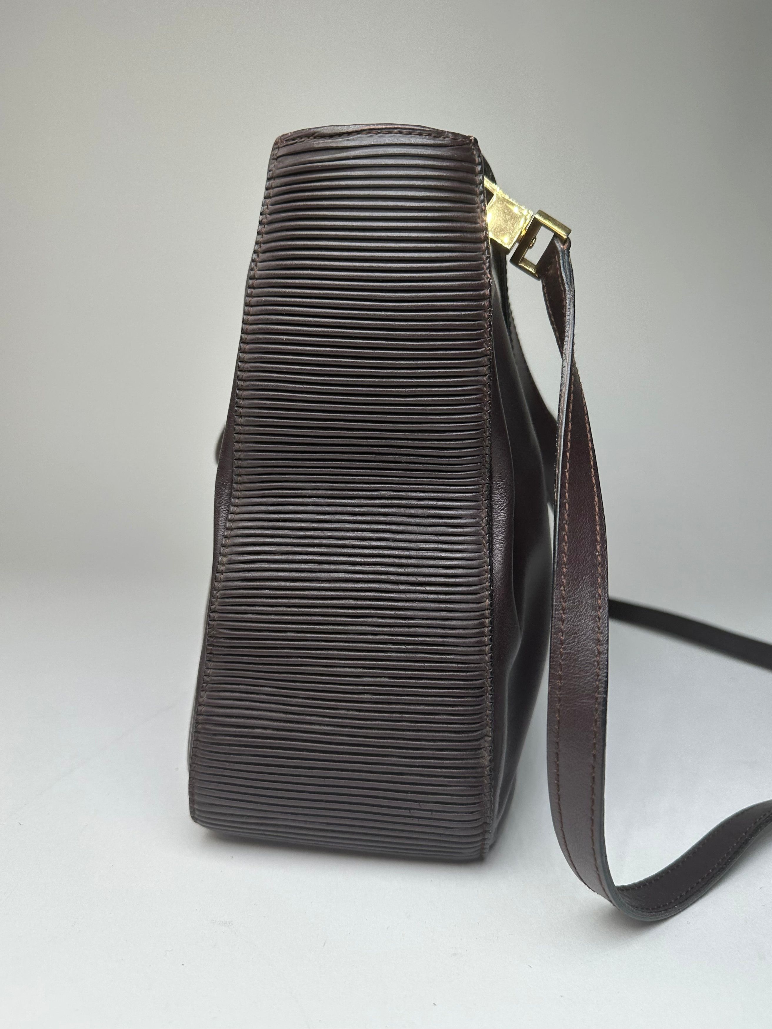 Celine Vintage Smooth Leather Tote Y2K Dark Brown Gold Size ONE SIZE - 8 Thumbnail