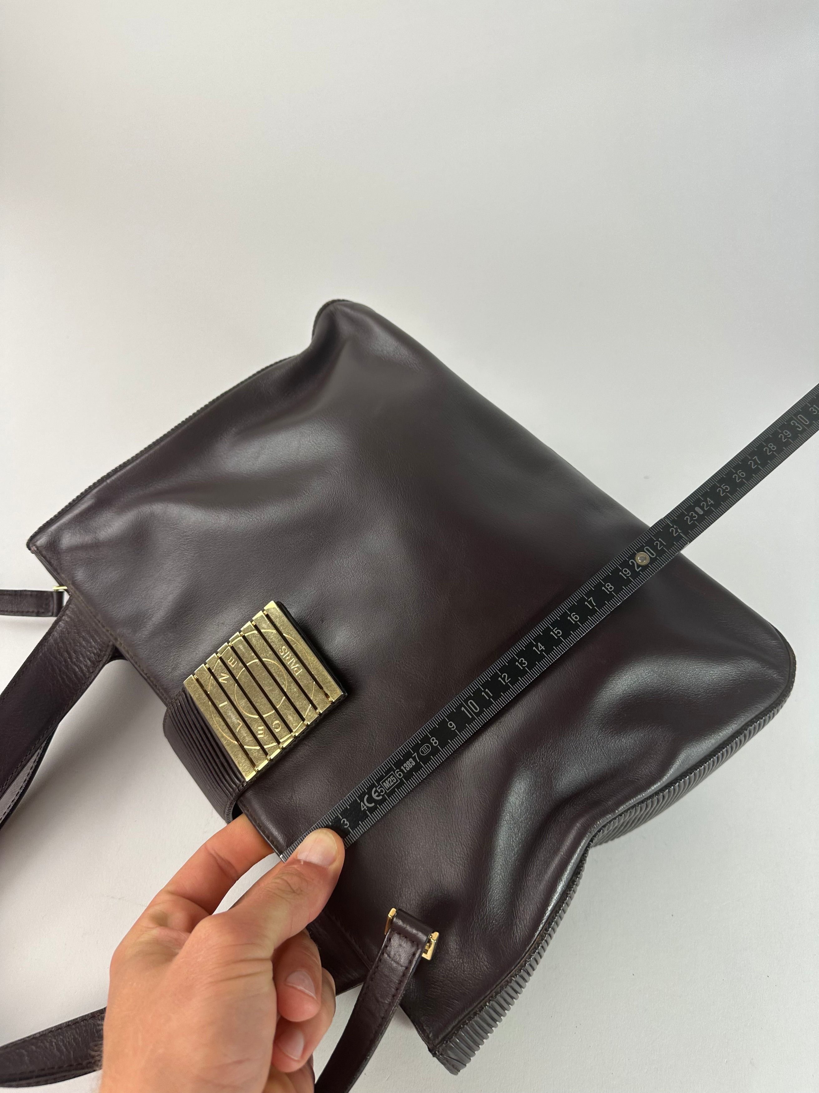 Celine Vintage Smooth Leather Tote Y2K Dark Brown Gold Size ONE SIZE - 12 Thumbnail