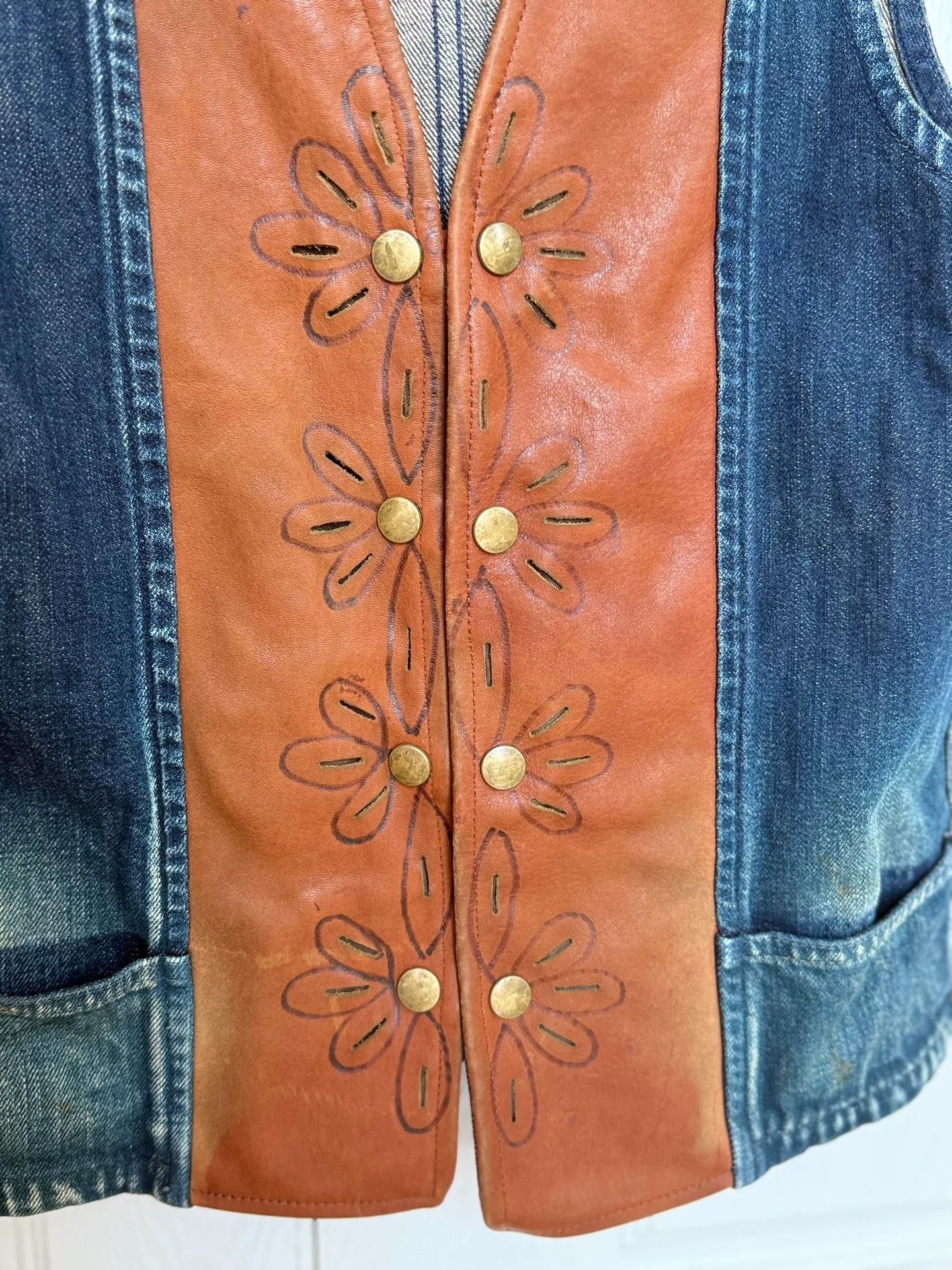 Kapital Kapital Western Leather-Trimmed Vest Size US XS / EU 42 / 0 - 3 Thumbnail