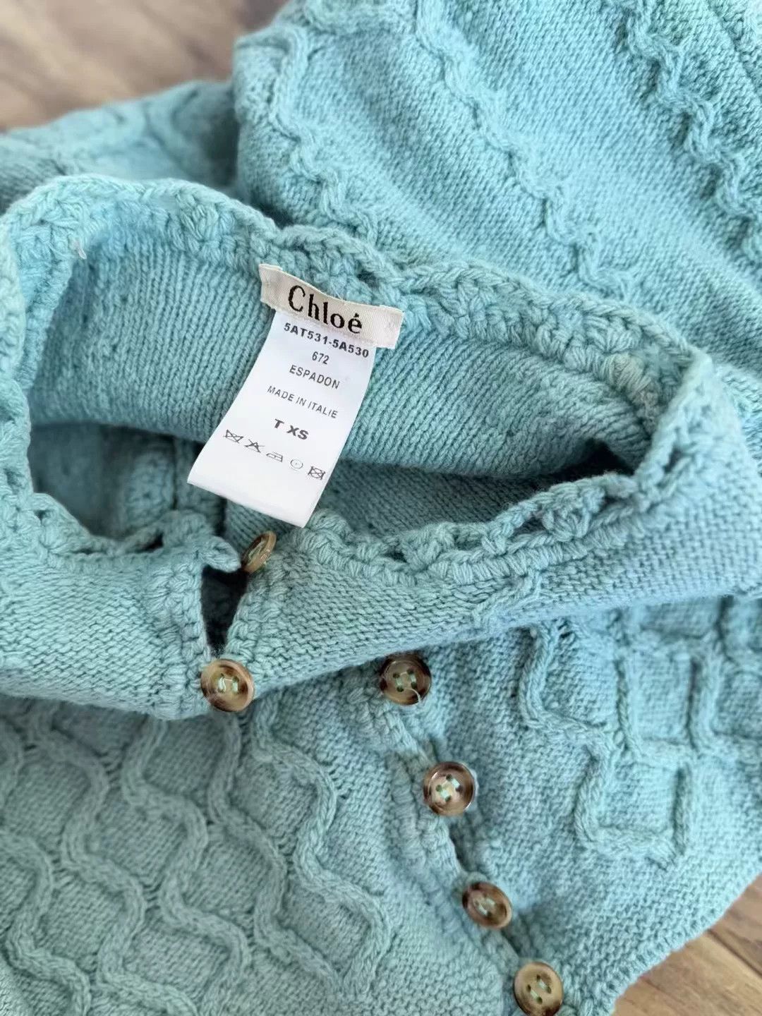 Vintage Chloé Wool Cardigan Size XS / US 0-2 / IT 36-38 - 9 Thumbnail