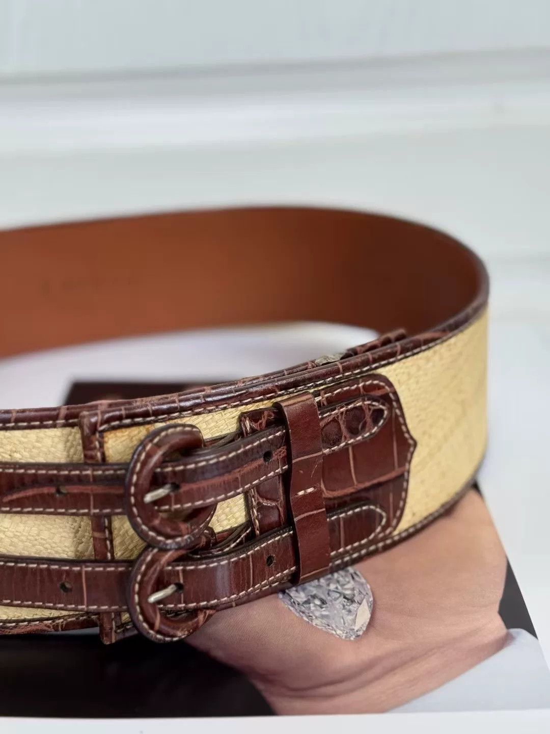 Ralph Lauren Ralph Lauren Western Straw Leather Belt Size ONE SIZE - 6 Thumbnail