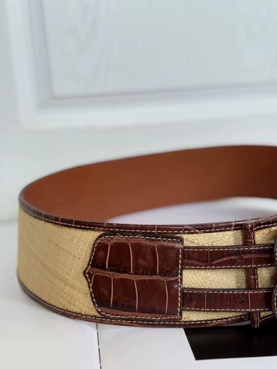 Ralph Lauren Ralph Lauren Western Straw Leather Belt Size ONE SIZE - 2 Thumbnail