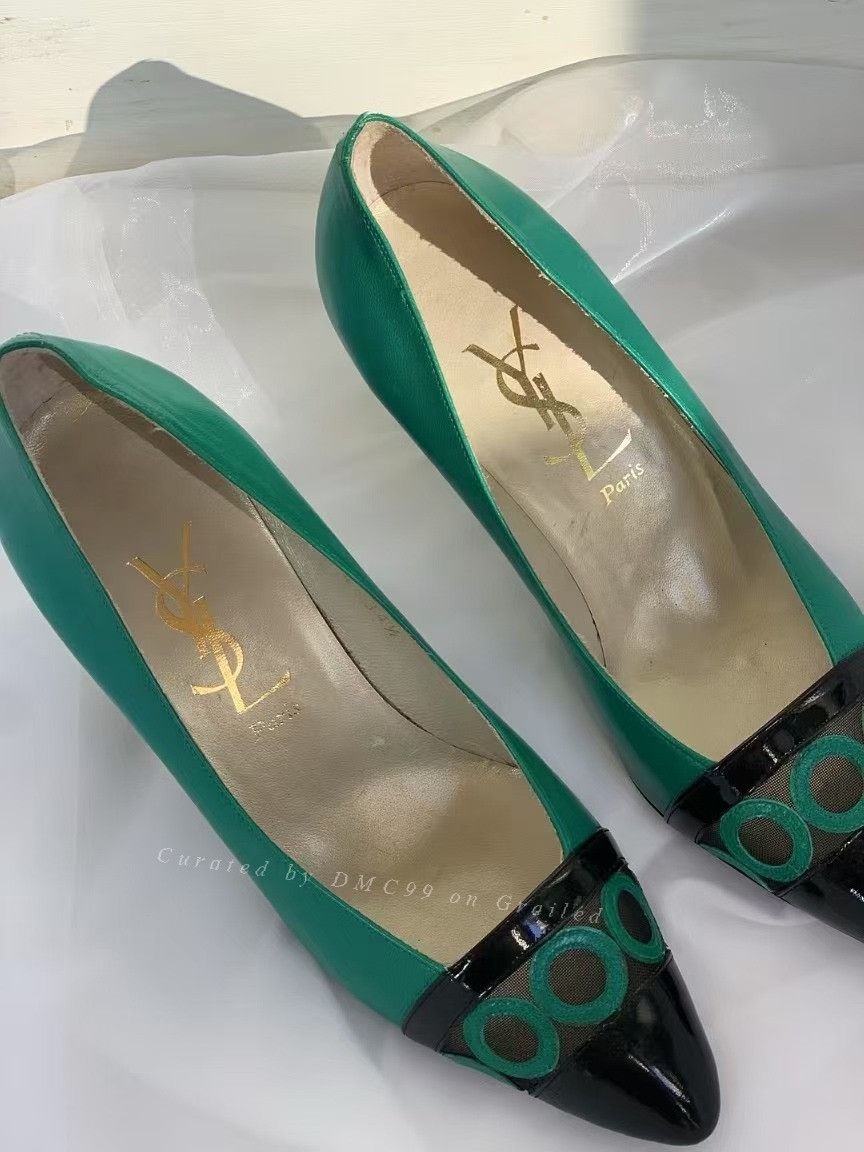 Yves Saint Laurent YSL Vintage Women's Heels Size US 4 / IT 34 - 5 Thumbnail