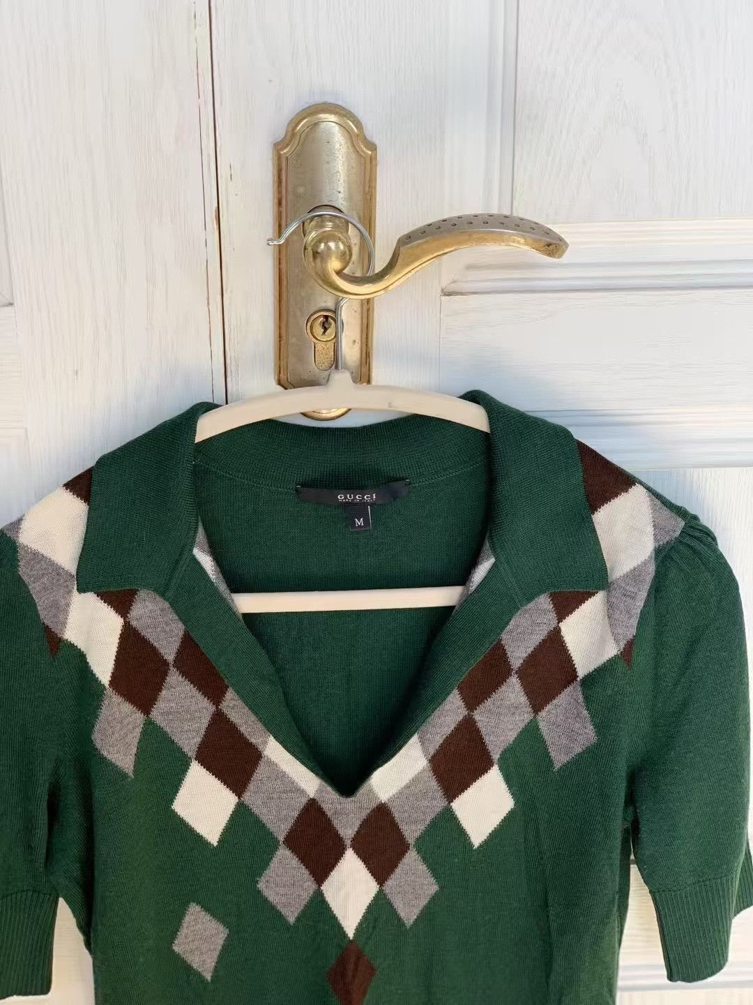Gucci Gucci Argyle Short-Sleeve Sweater Size M / US 6-8 / IT 42-44 - 7 Thumbnail