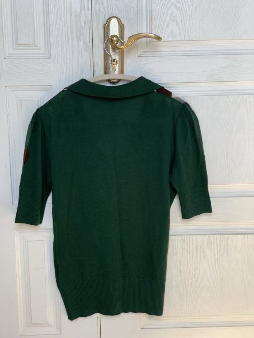 Gucci Gucci Argyle Short-Sleeve Sweater Size M / US 6-8 / IT 42-44 - 4 Thumbnail